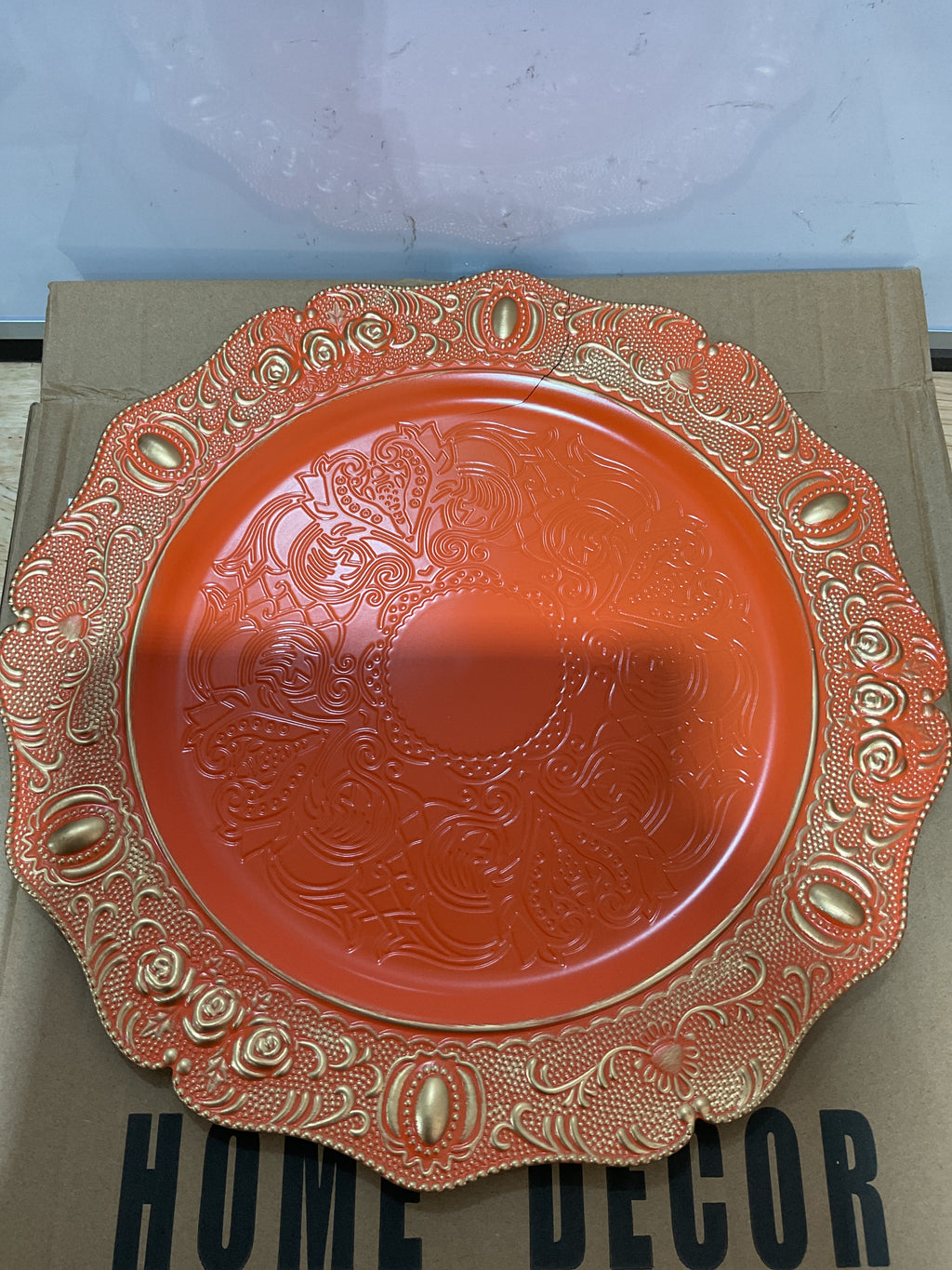 Platos Base Decorativos Naranja 33 cm - Set de 6 | Spsyrine