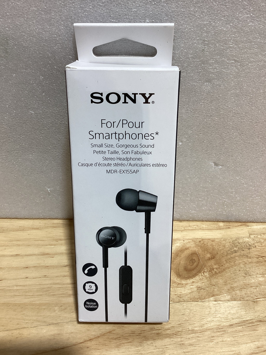 Audíonos In-Ear Sony MDR-EX155AP – Con Micrófono Integrado para Llamadas, Diseño Intraaural, Color Negro