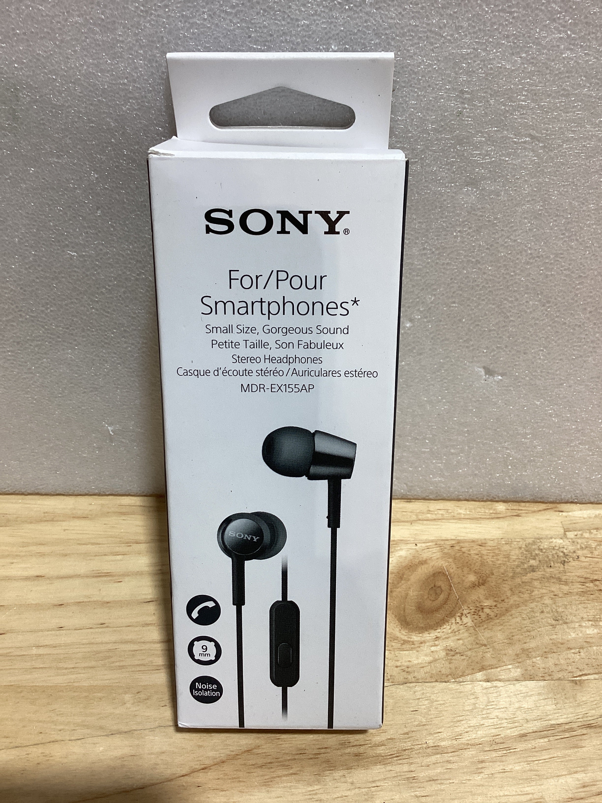 Audíonos In-Ear Sony MDR-EX155AP – Con Micrófono Integrado para Llamadas, Diseño Intraaural, Color Negro