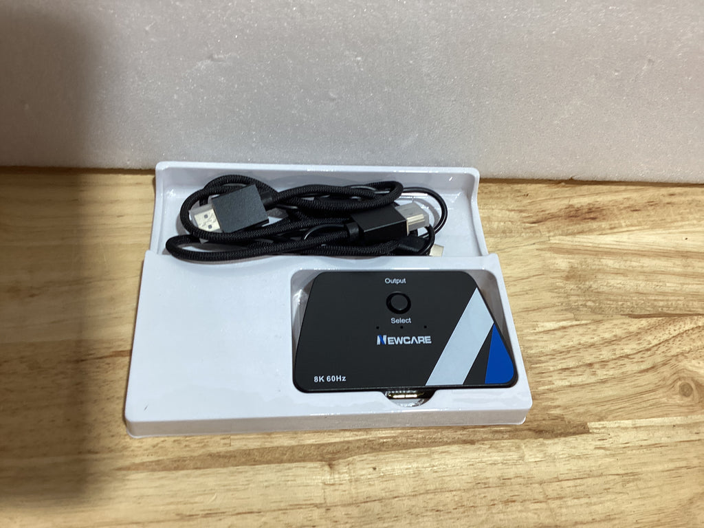 Switch HDMI 2.1 NEWCARE 2 Entradas 1 Salida – Bidireccional, 4K@120Hz, 8K@60Hz, con Cable 8K de 0.8m
