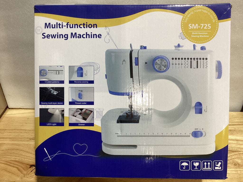 Máquina de Coser Portátil para Principiantes — 12 Patrones de Puntada, Pedal 2 Velocidades, Kit Incluido, Azul