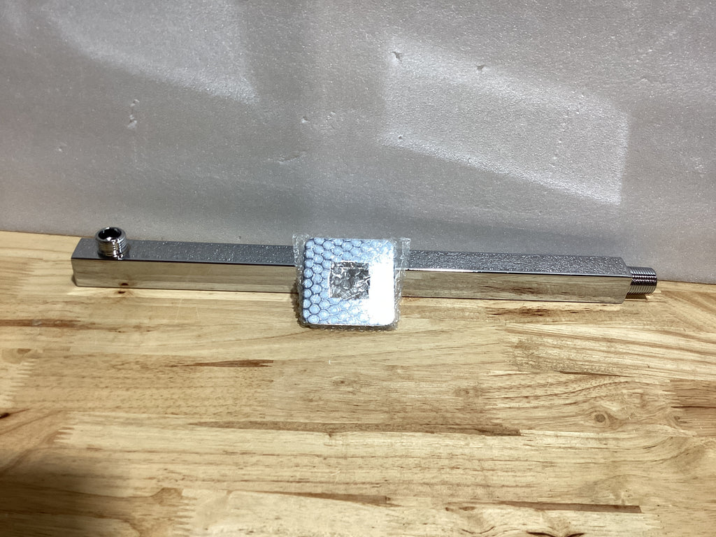 Brazo de ducha con brida de acero inoxidable de 16 pulgadas, brazo de extensión de ducha para baño, tubo montado en la pared para cabezal de ducha de lluvia, cromado