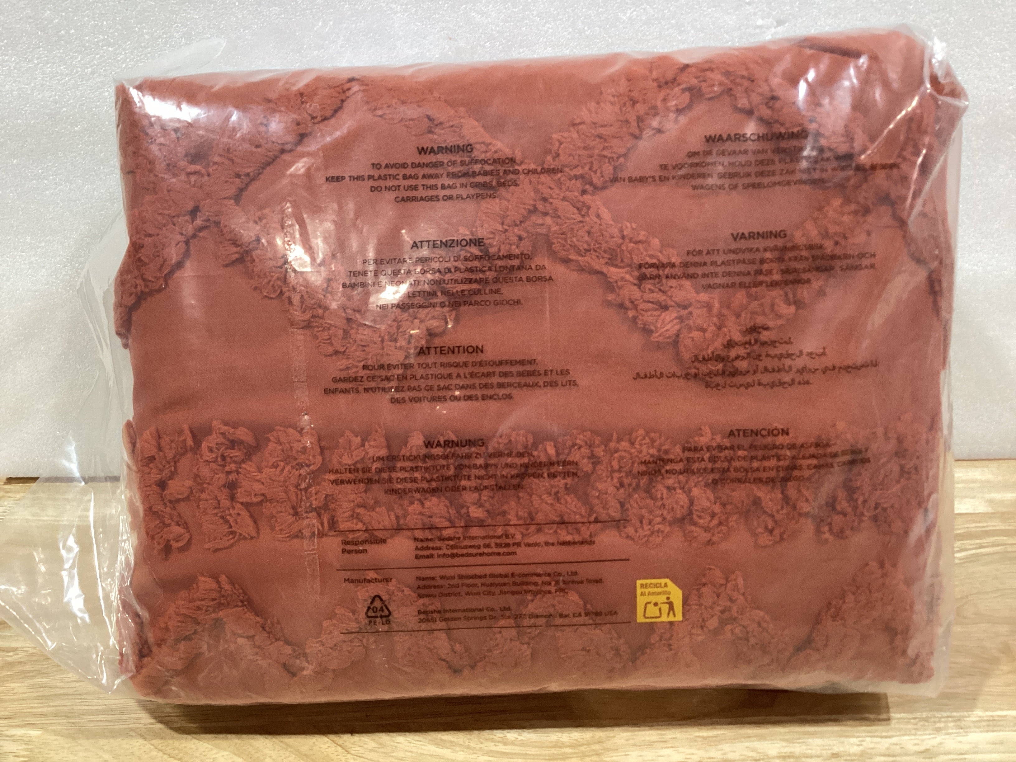 Funda Nórdica Boho Bedsure Queen — Lavable, Todas las Temporadas, Terracota (3 piezas)