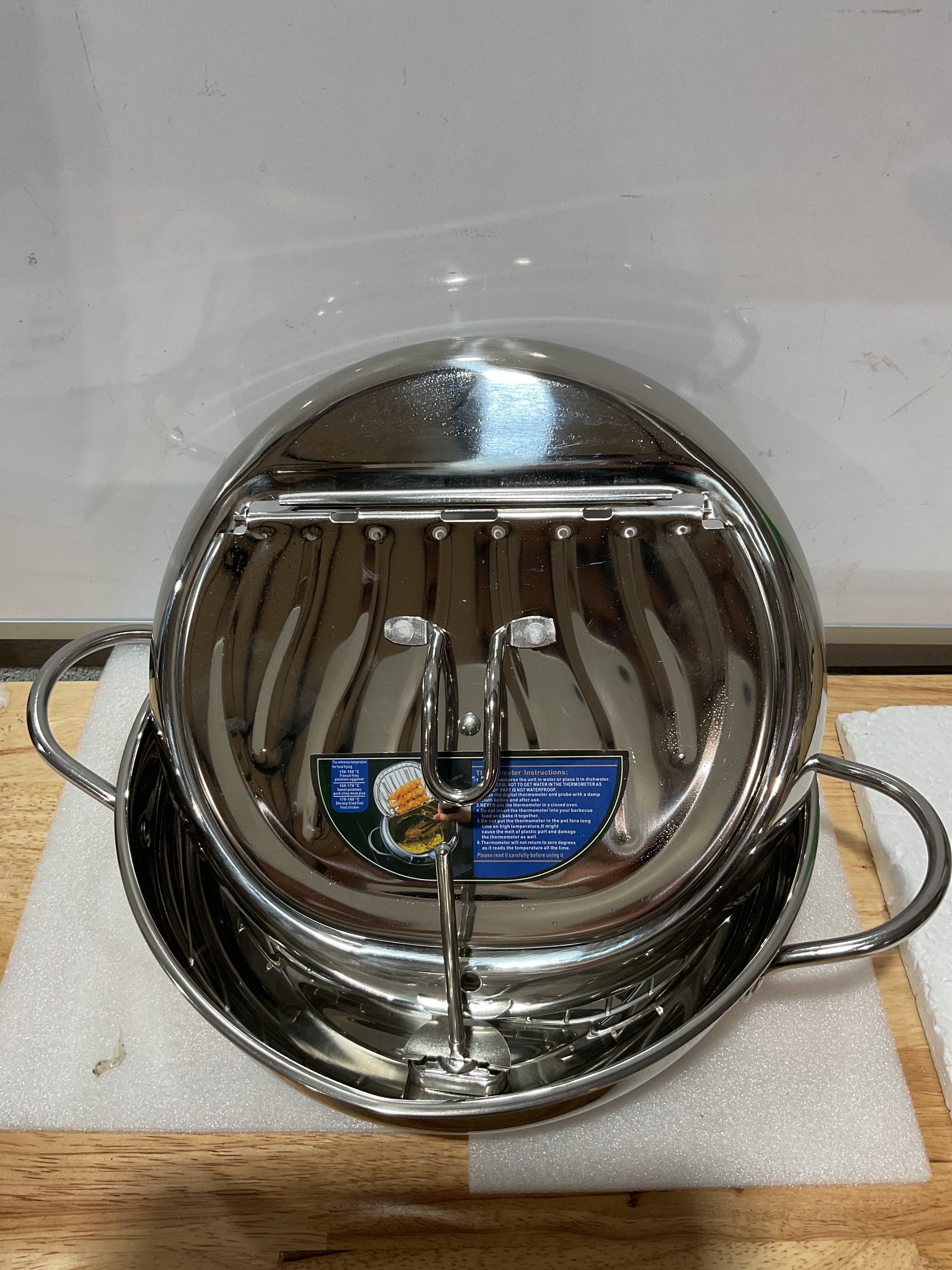 Oxydrily Olla para Freír Estilo Japonés – Acero Inoxidable con Termómetro