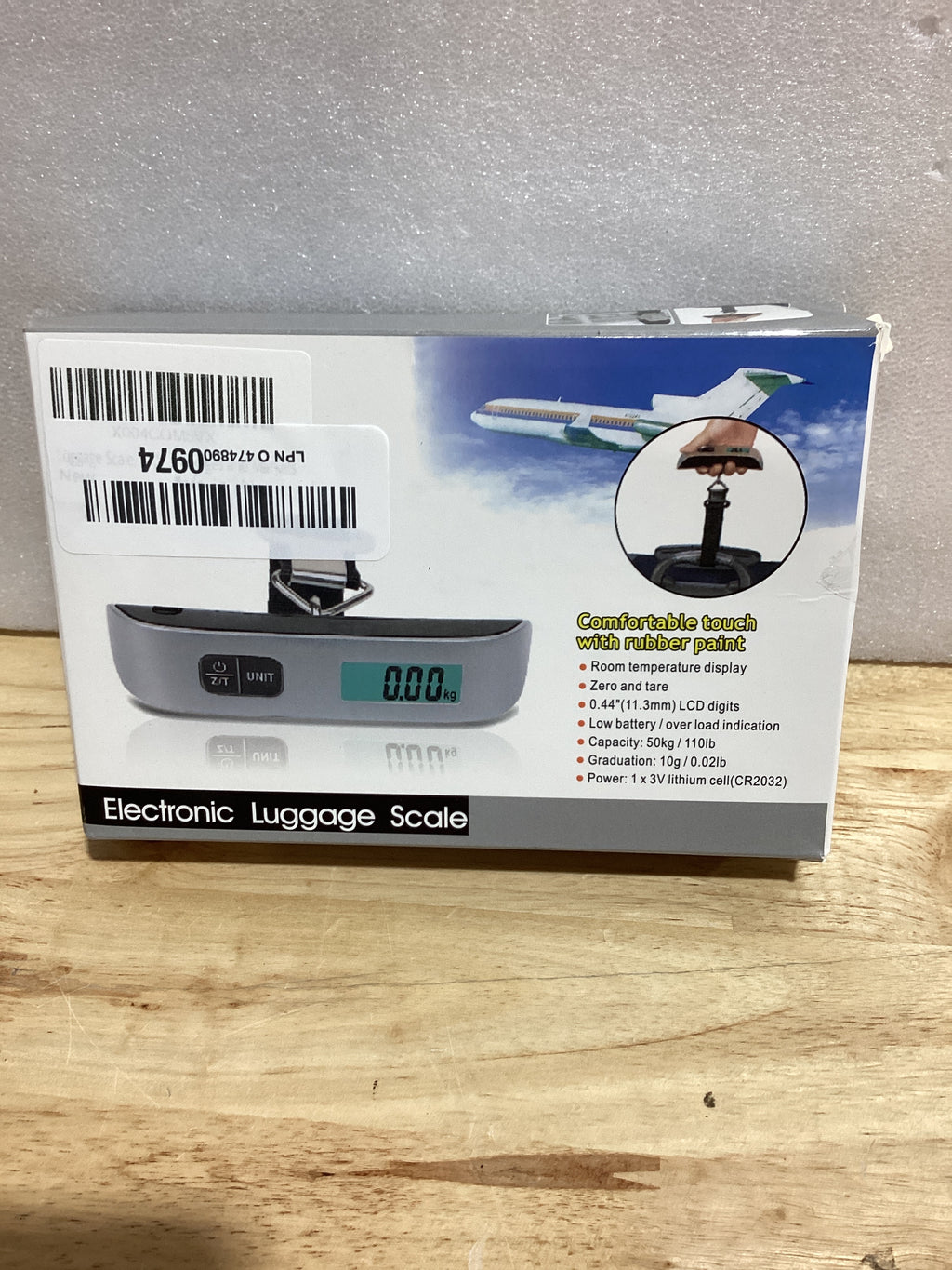 Báscula Digital para Maletas — Capacidad 50 kg (110 lb), 4 Unidades, Pantalla LED, Para Viajes y Equipaje