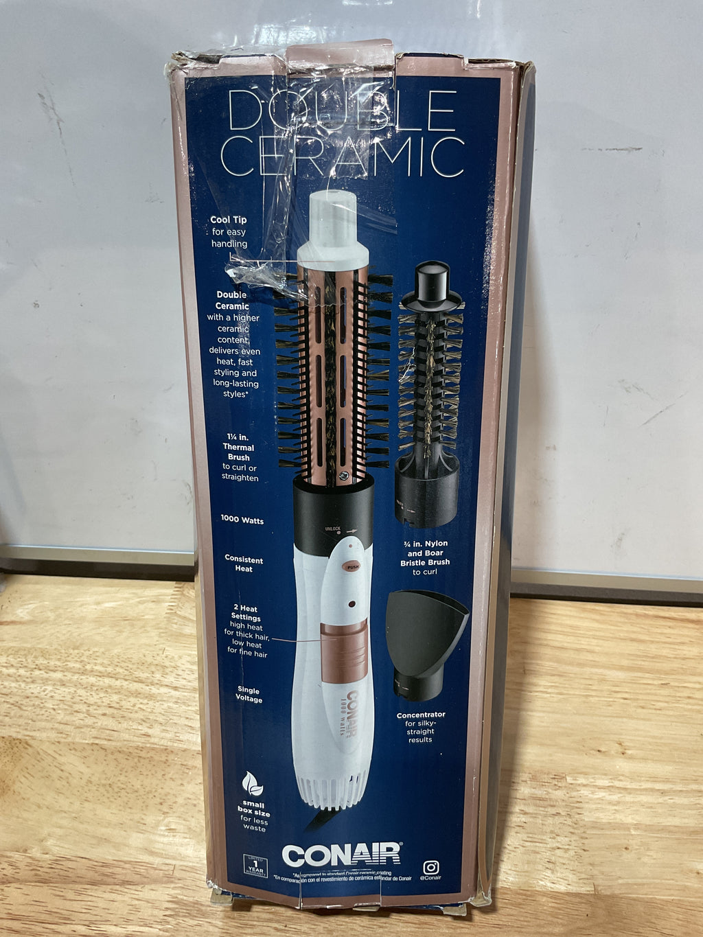 Cepillo de Aire Caliente Conair Double Ceramic 3 en 1 | Rizos y Liso