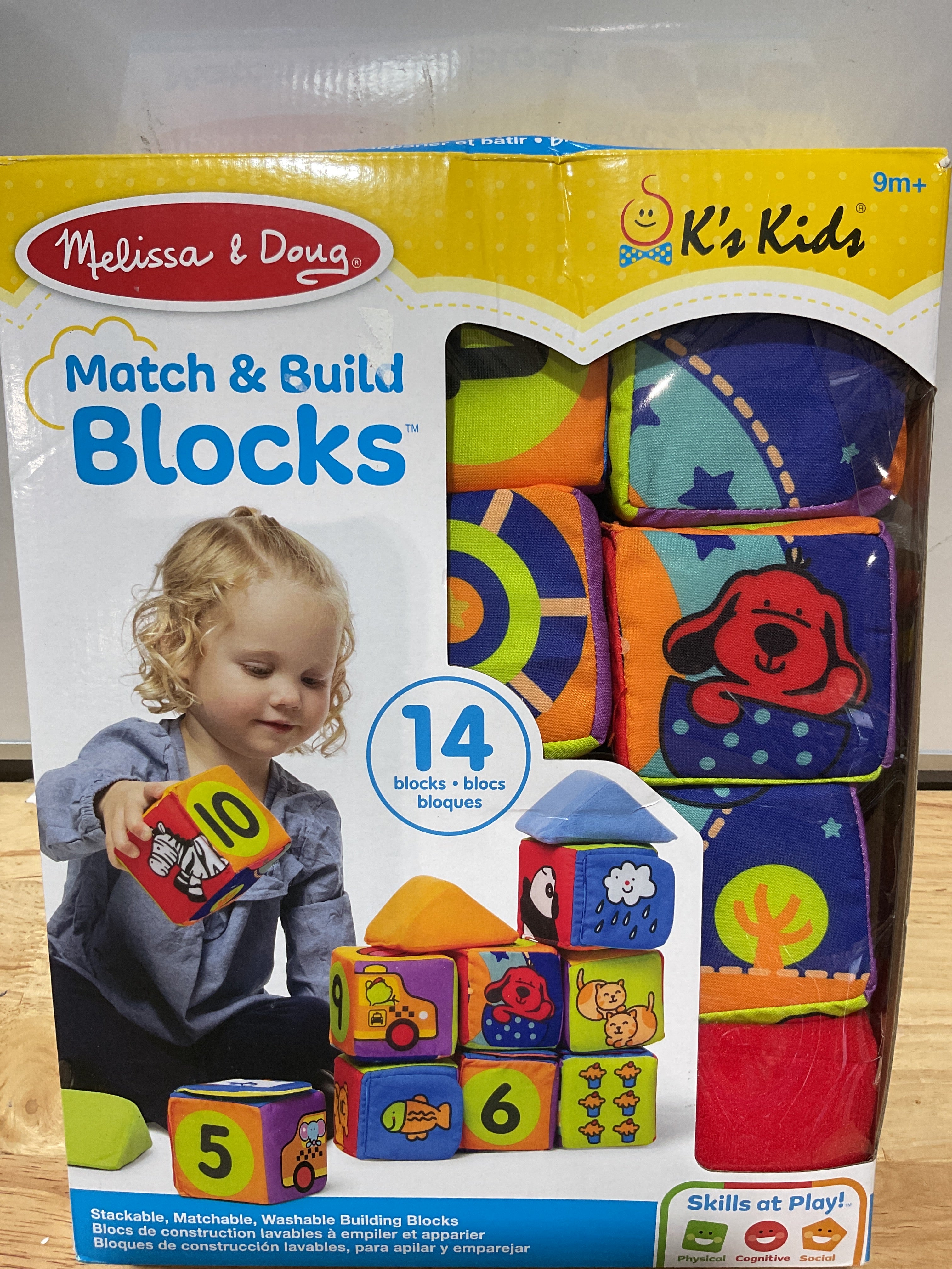 Melissa & Doug K 's Juego de bloques blandos para combinar y construir para niños