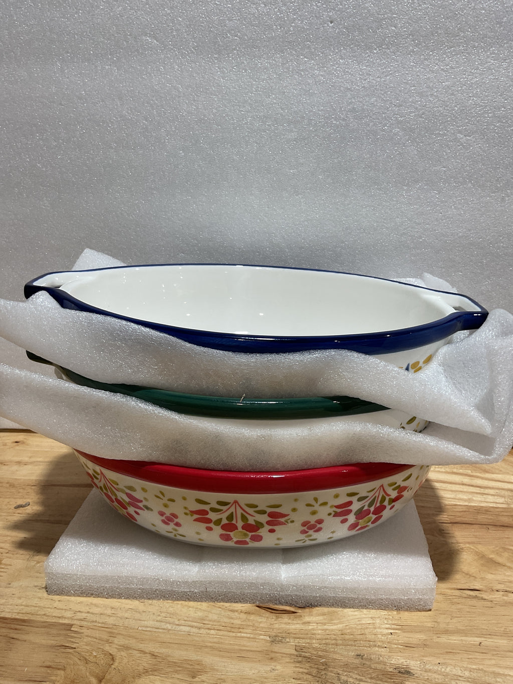 Set de 3 Fuentes de Cerámica Peohud 50 oz – Moldes Ovalados para Horno, Lasagna, Gratinados y Postres