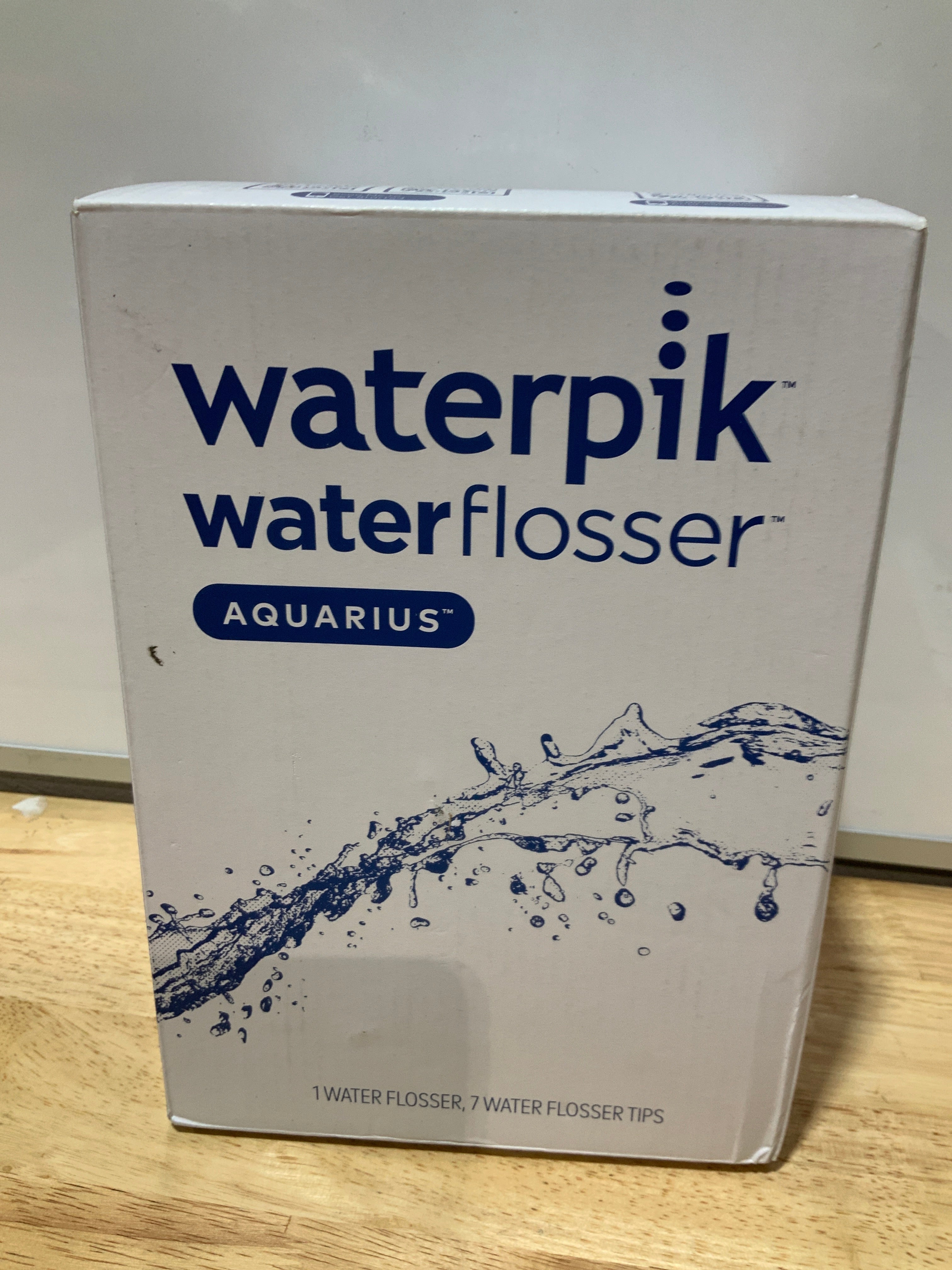 Waterpik Aquarius Water Flosser For Teeth Cleaning, Gums, Braces, Dental Care, Electric Power With 10 Settings, 7 Tips For Multiple Users And Needs, ADA Accepted, Blue WP-663, Packaging May Vary