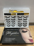 Kit de Pestañas Magnéticas 3D/5D – 10 Pares Reutilizables con Delineador Magnético y Pinzas