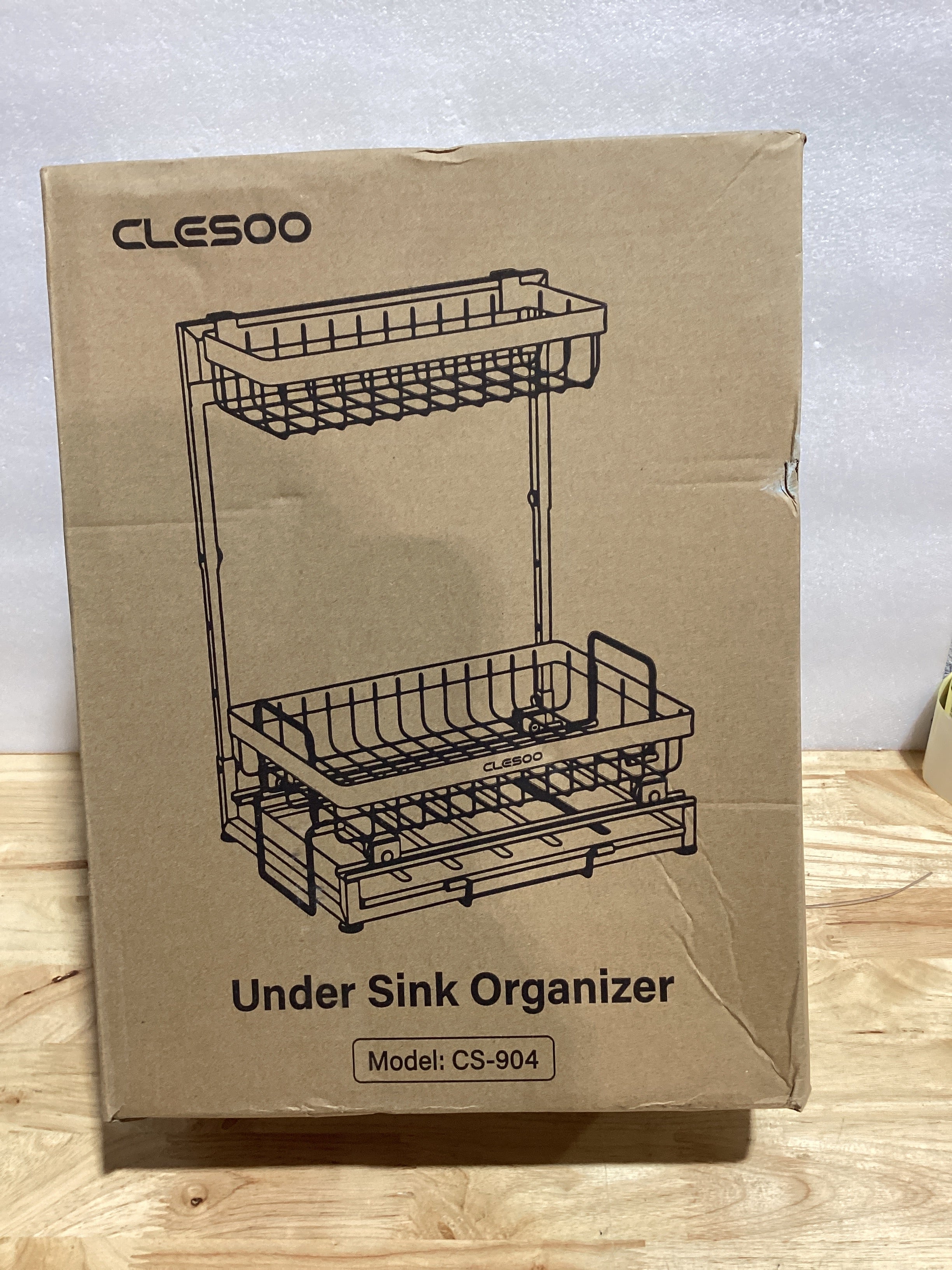 CLESOO Organizadores y almacenamiento para debajo del fregadero, organizador extraíble de 3 niveles para debajo del baño con extensor de estante deslizante, altura multiusos ajustable y extraíble