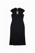 Vestido midi negro Pretty Garden - flat lay sin modelo