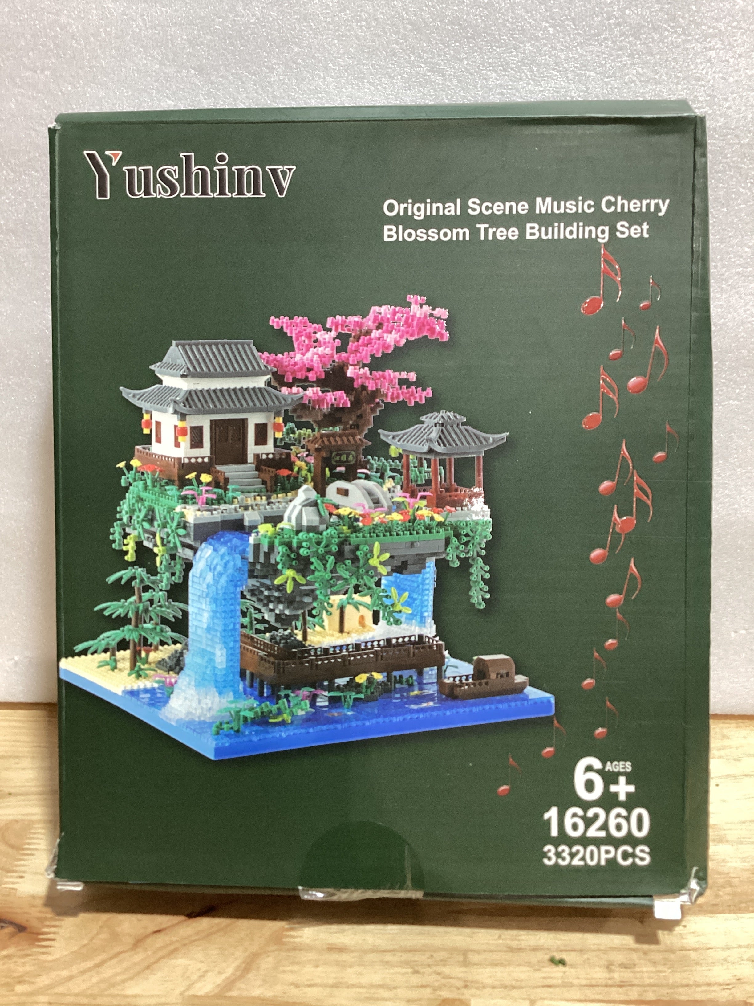 Set de Construcción Árbol de Cerezo Yushinv – 3320 Piezas, Música Sinfónica, Luces y Caja de Regalo