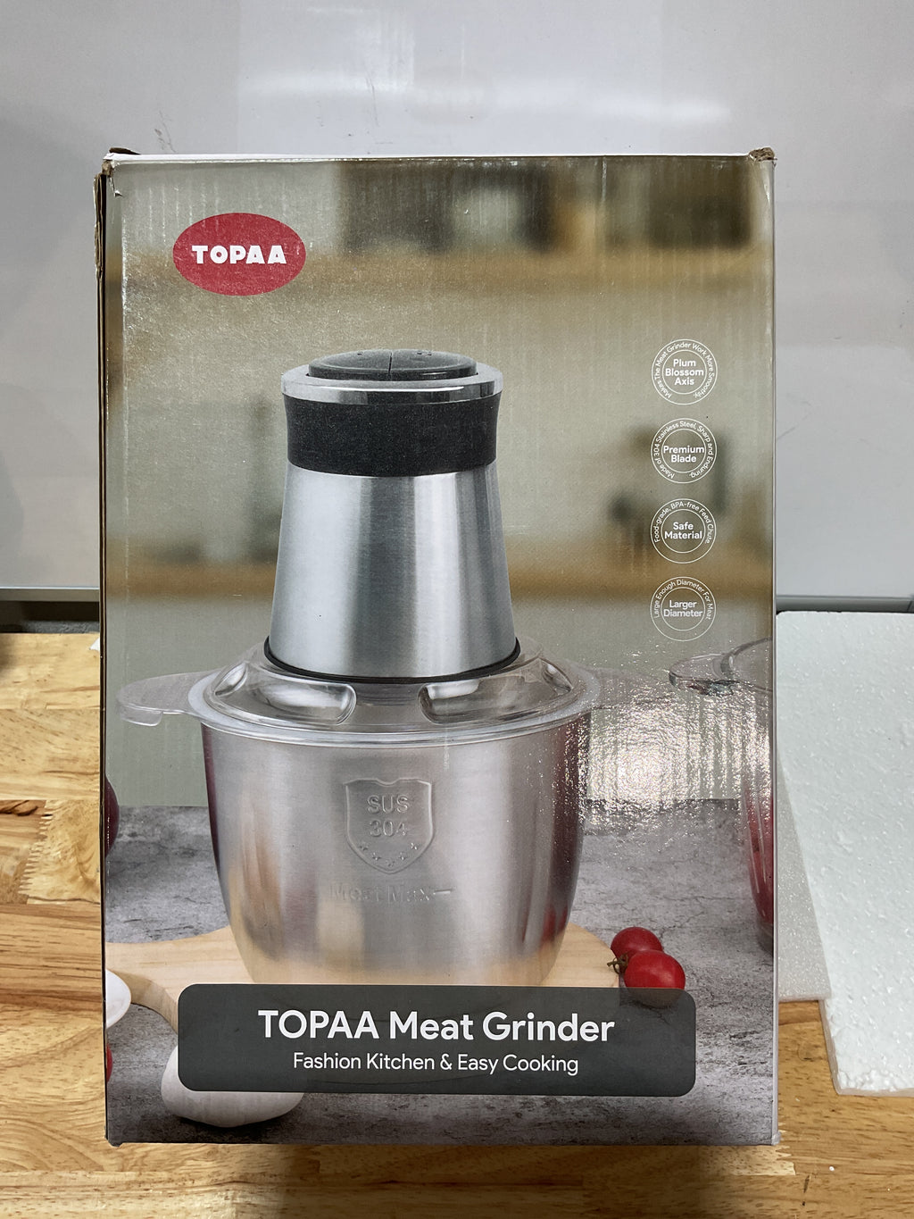Procesador de Alimentos Eléctrico TOPAA 2 Velocidades 300W – 2 Tazones de 12 Tazas con Cuchillas Dobles