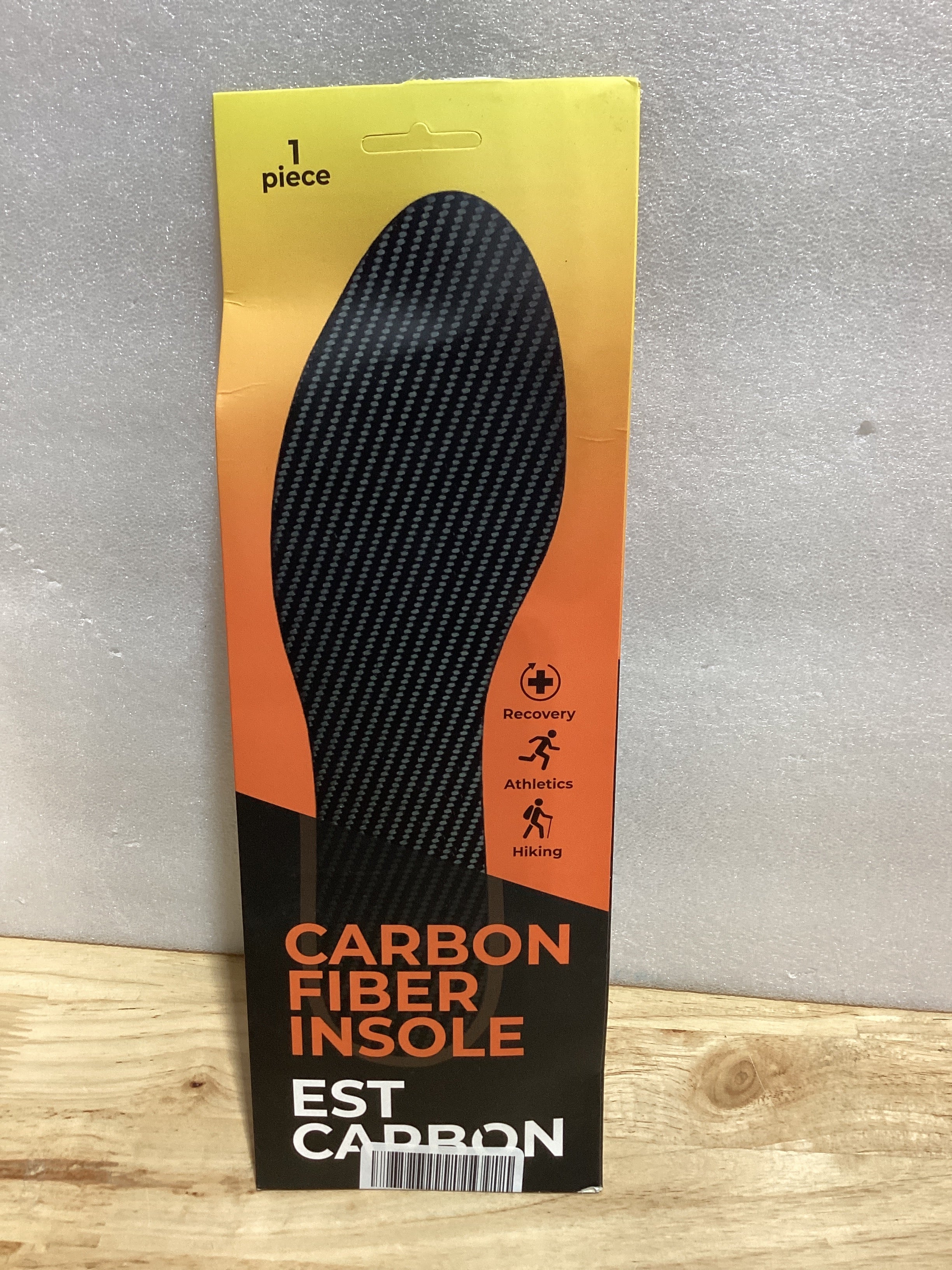 Plantilla Ortopédica de Fibra de Carbono EstCarbon – Talla Mujer 7 / Hombre 6, Unisex, para Pie Plano, Fascitis Plantar y Hallux Rigidus