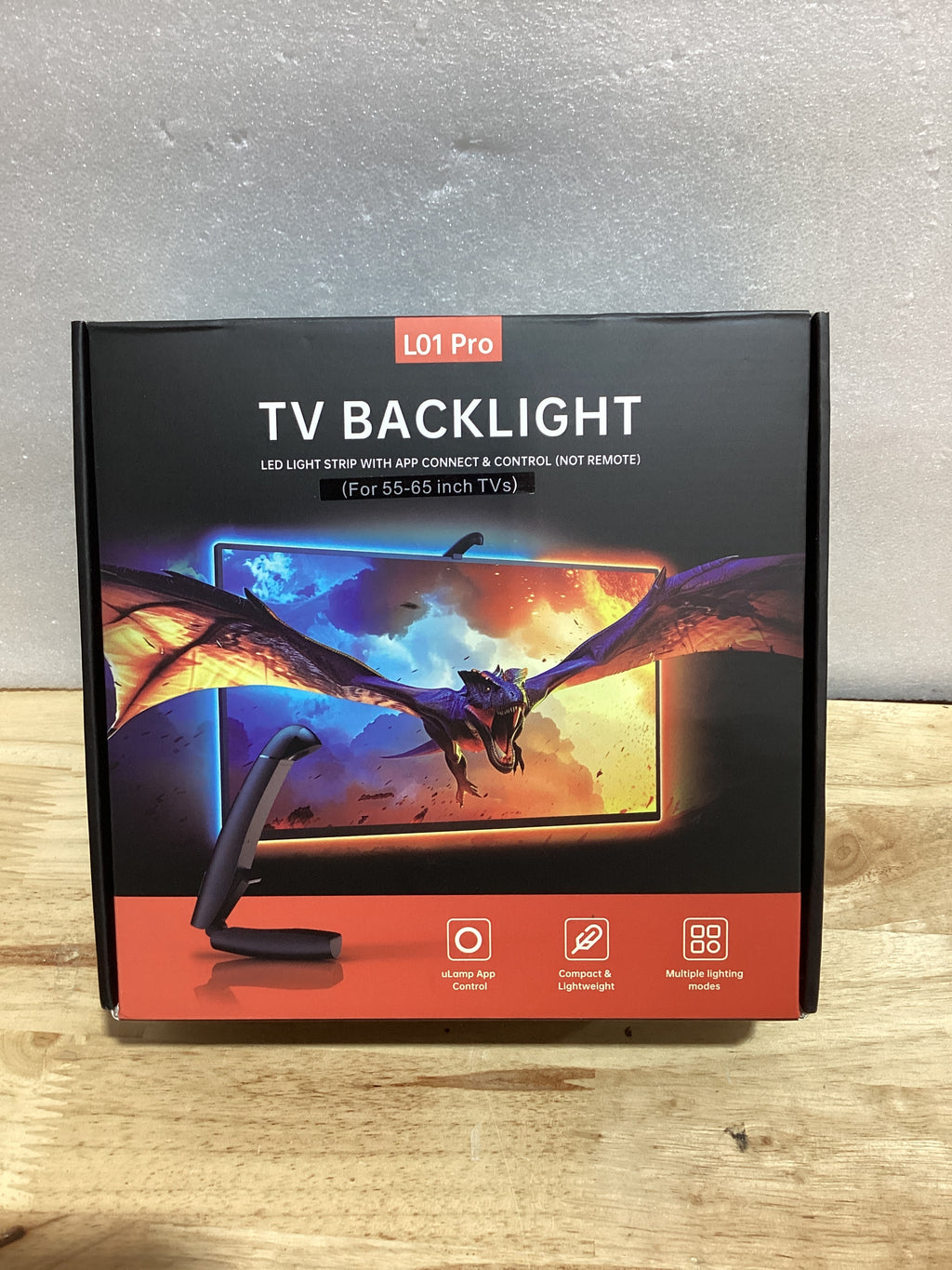 Luz LED Trasera para TV FFJ con Sensor 14.7ft — RGB Cortable, Sincroniza con TV 55-65", App, Juegos y Música