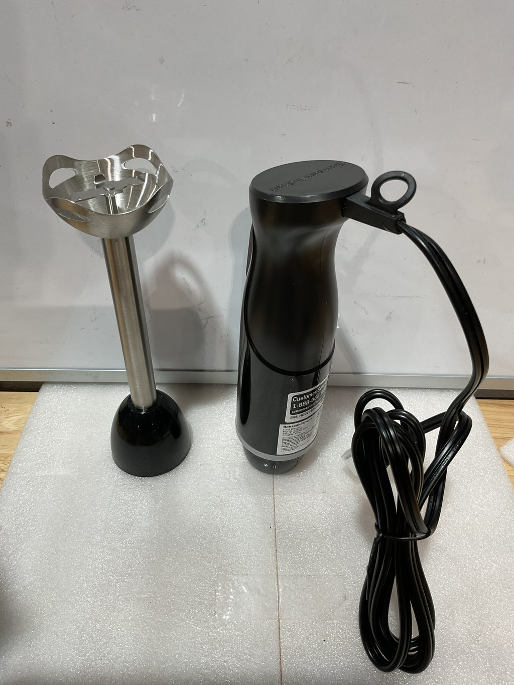 Minipimer Bonsenkitchen 300W – Batidora de Mano con Cuchilla de Acero Inoxidable