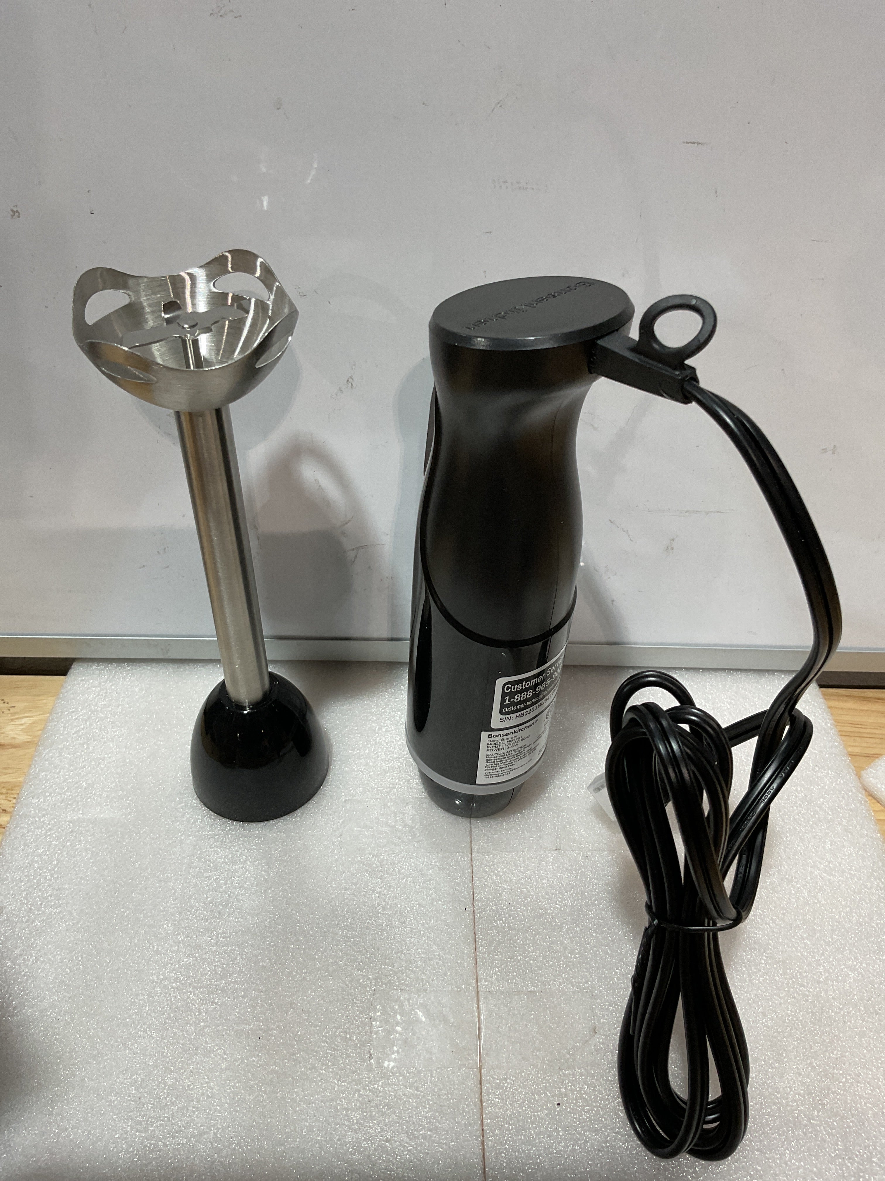Minipimer Bonsenkitchen 300W – Batidora de Mano con Cuchilla de Acero Inoxidable