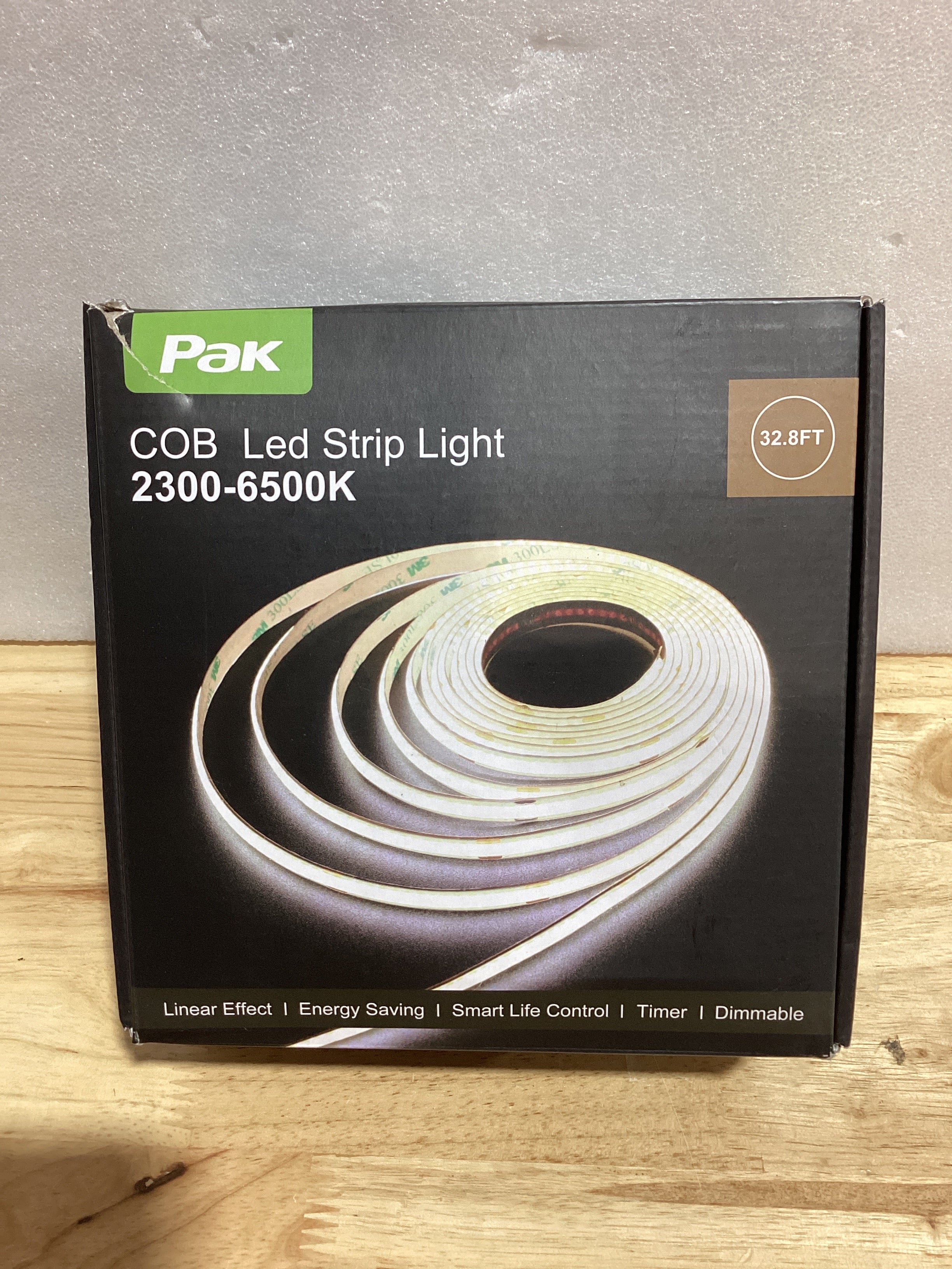 Tira LED COB 32.8ft Blanco Regulable 2300K-6500K — 6080 LEDs, 48W, CRI 90, Control App y Modo Música — 24V para Hogar y Sala