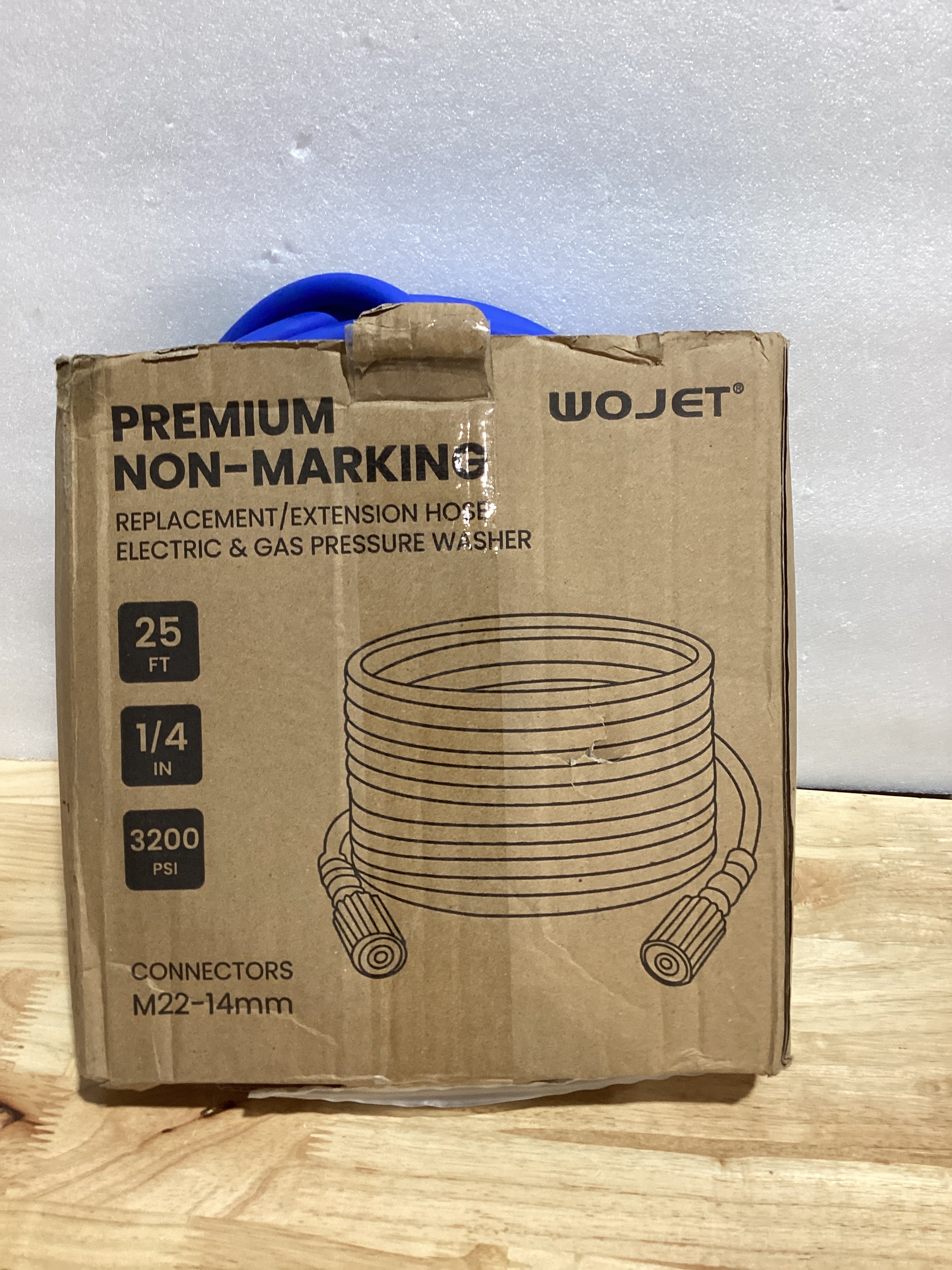 UBERFLEX Manguera para Hidrolavadora Antitorsión 1/4" 3,100 PSI 50 Pies con 2 Conectores 22MM – Fabricada en EE.UU.