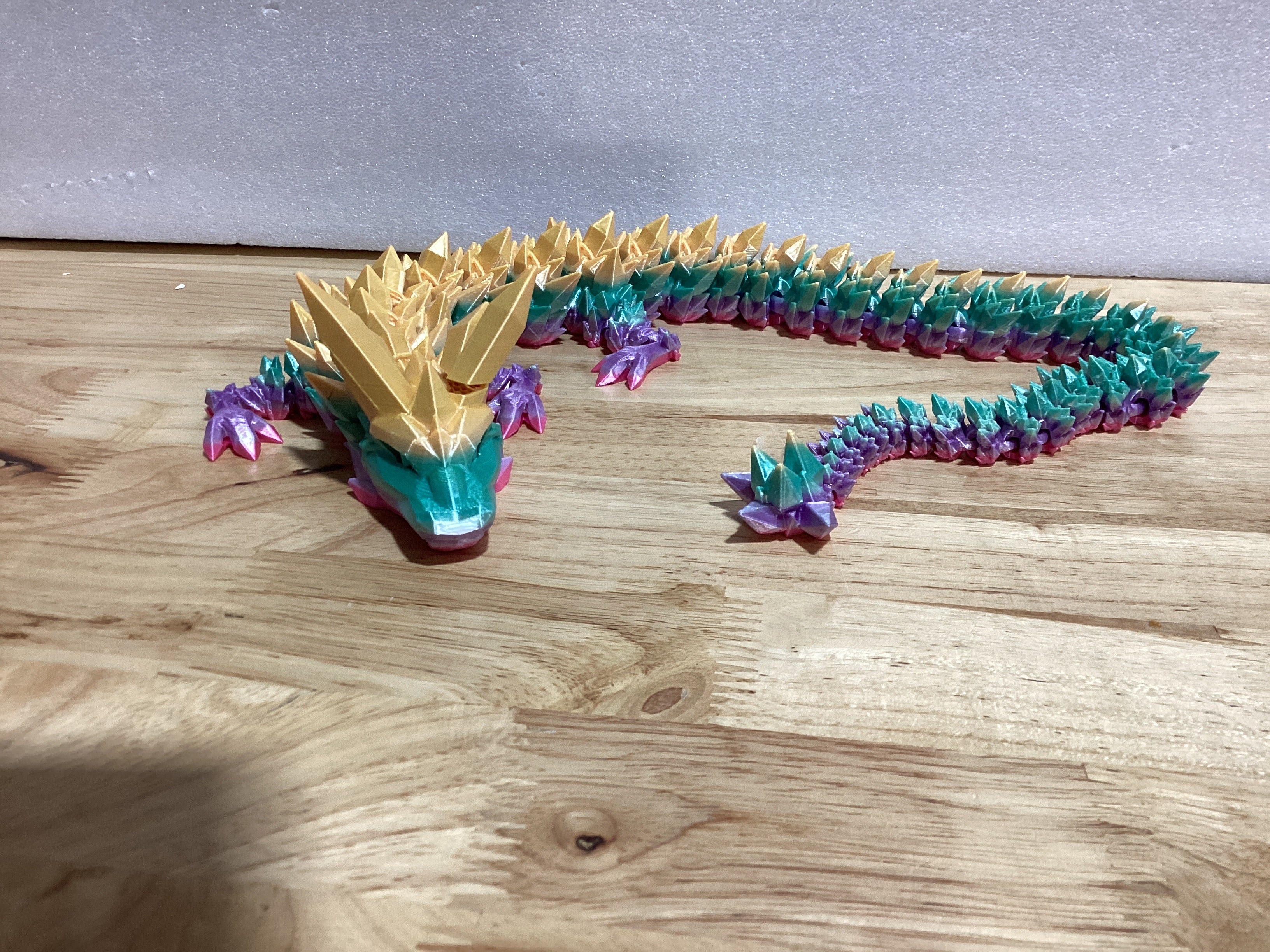 meturebear Dragón Grande Impreso en 3D, Juguetes de Dragón 3D de 24 Pulgadas, Juguetes de Animales de Cristal Fidget Más Grandes, Animales Articulados Impresos en 3D para Decoración de Escritorio — IMAGEN DE REFERENCIA, VER FOTOS PARA LA REAL