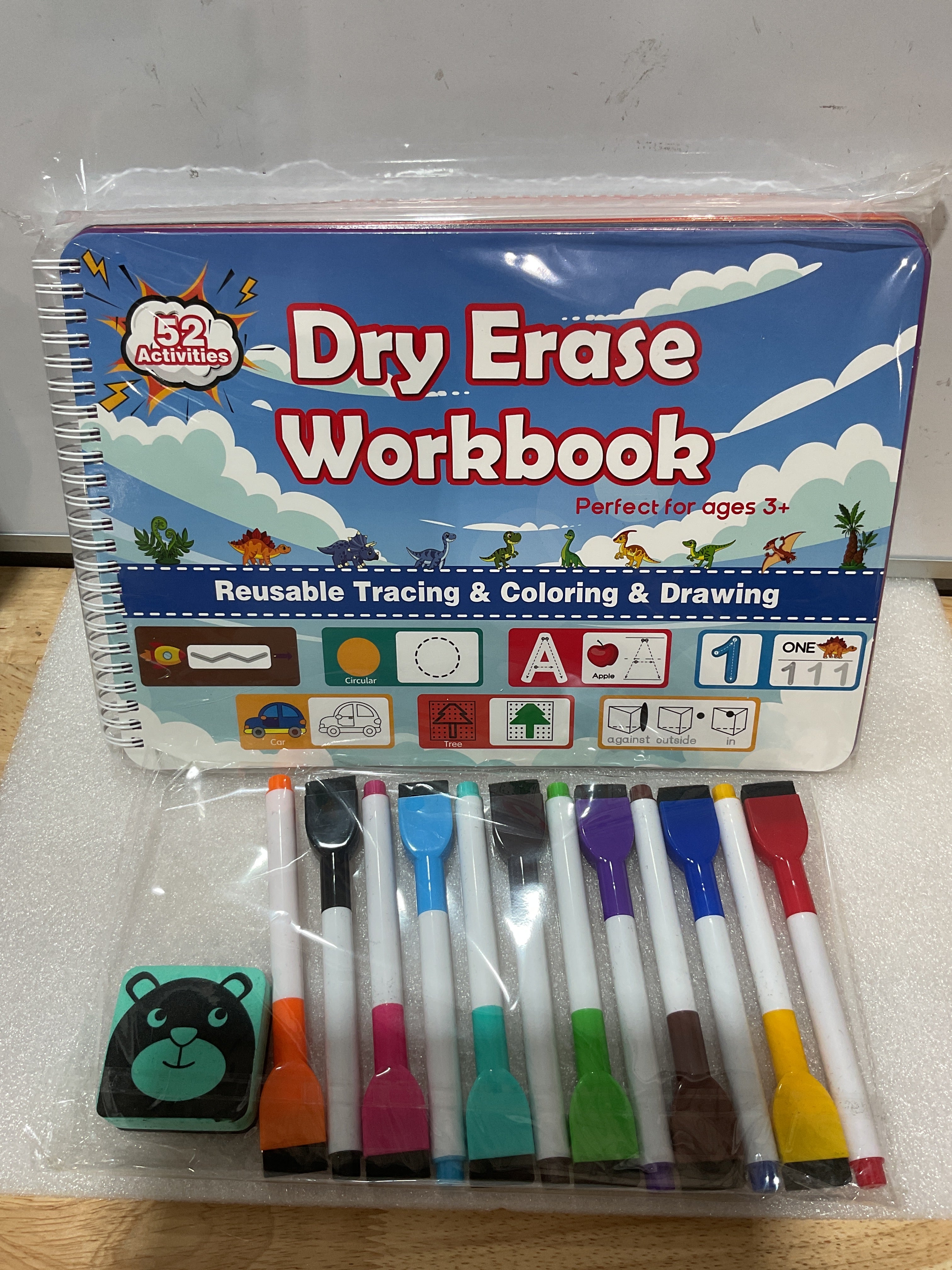 Set Educativo Dry Erase: 52 Actividades de Trazado y Dibujo para Niños