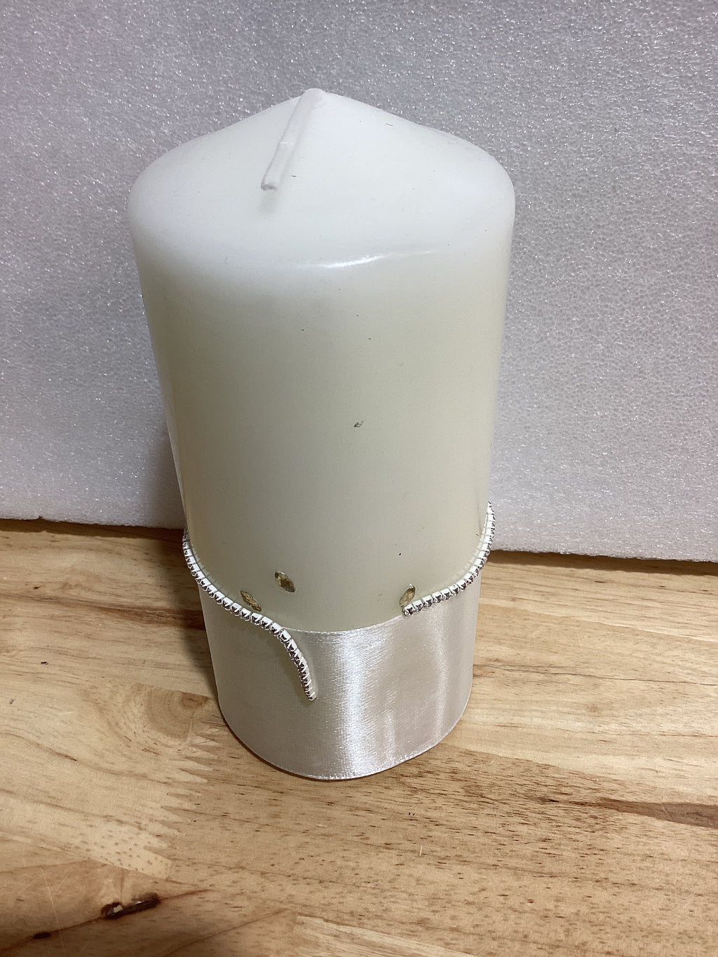 Set de Velas de Unidad Magik Life para Boda ⚠️ DETALLE EN LAS PERLAS — 1 Pilar 6" y 2 Velas Taper 10", Blanco, Hecho en EE.UU.