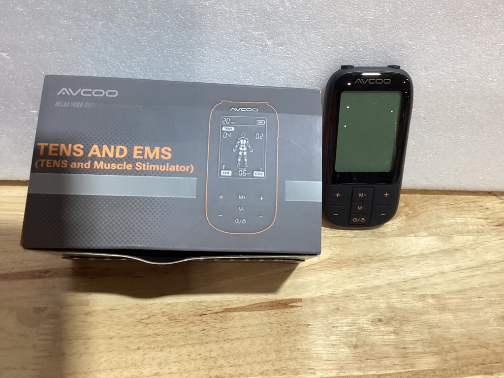 Estimulador Muscular TENS EMS AVCOO 3 en 1 — 30 Modos, 40 Intensidades, Recargable, Para Alivio de Dolor de Espalda