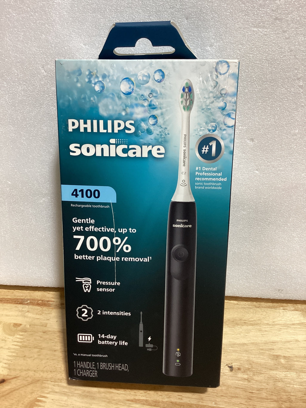 Cepillo Eléctrico Philips Sonicare Serie 4100 | Tecnología Sónica | Sensor de Presión | 2 Intensidades | Negro HX3681/24
