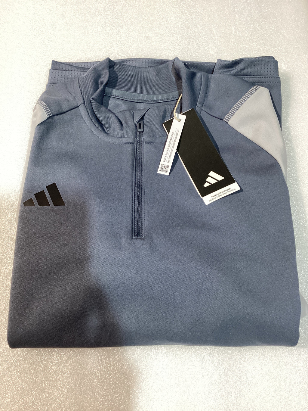 Suéter Adidas Tiro23 Competition para Mujer – Talla L, Color Gris, Manga Larga con Cuarto de Cremallera