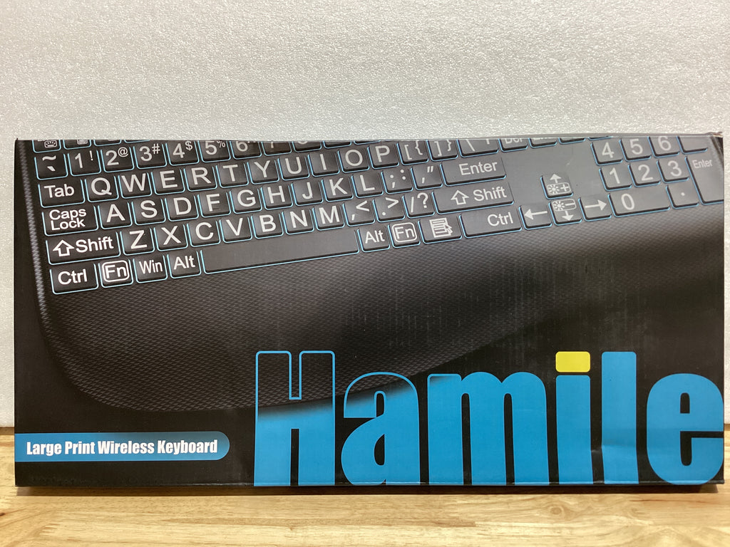 Teclado Inalámbrico Retroiluminado con Letras Grandes y Descansapuños