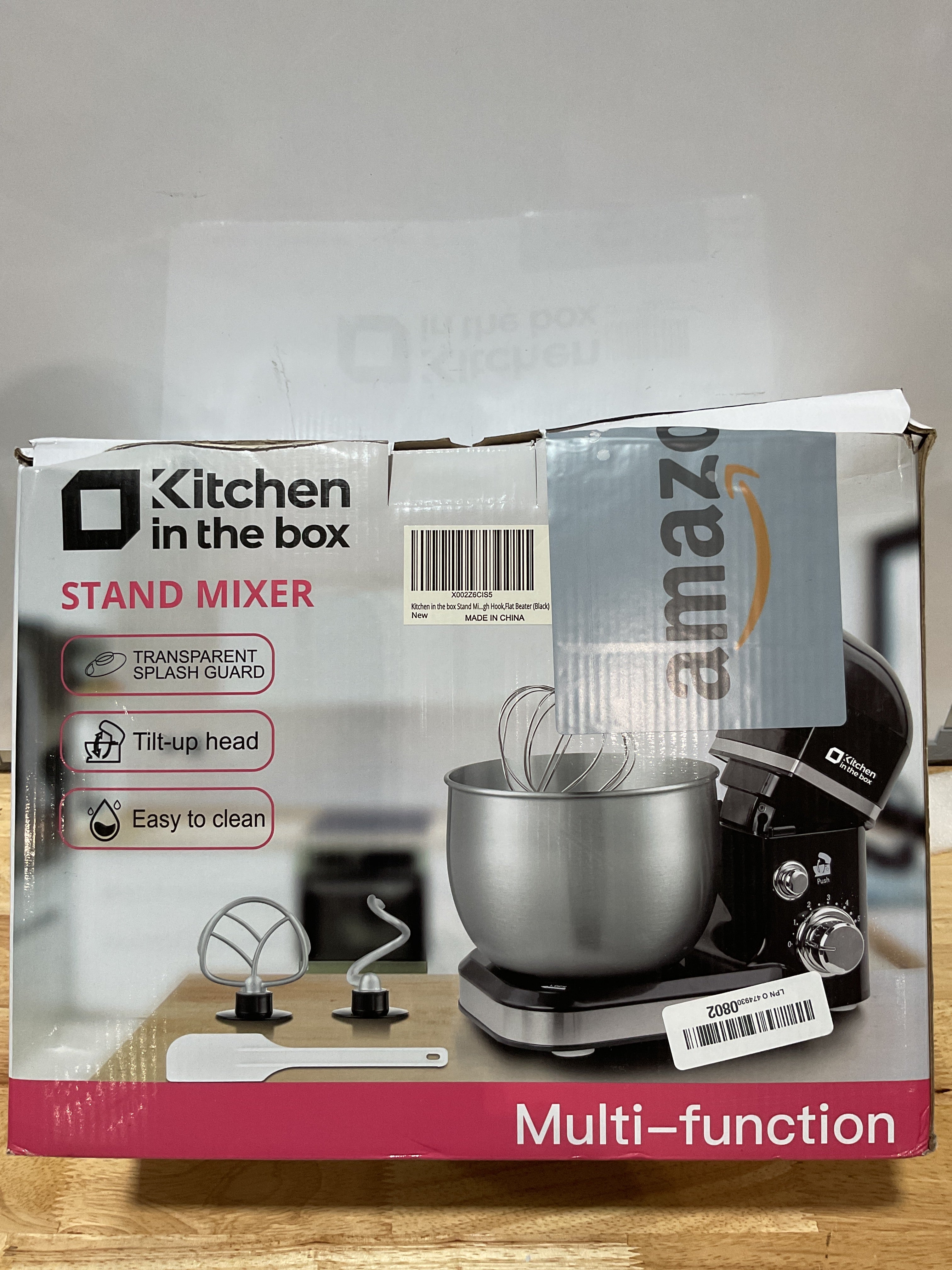 Batidora de Pie Kitchen in the Box 3.2Qt – 6 Velocidades, Ligera y Compacta (Negro)
