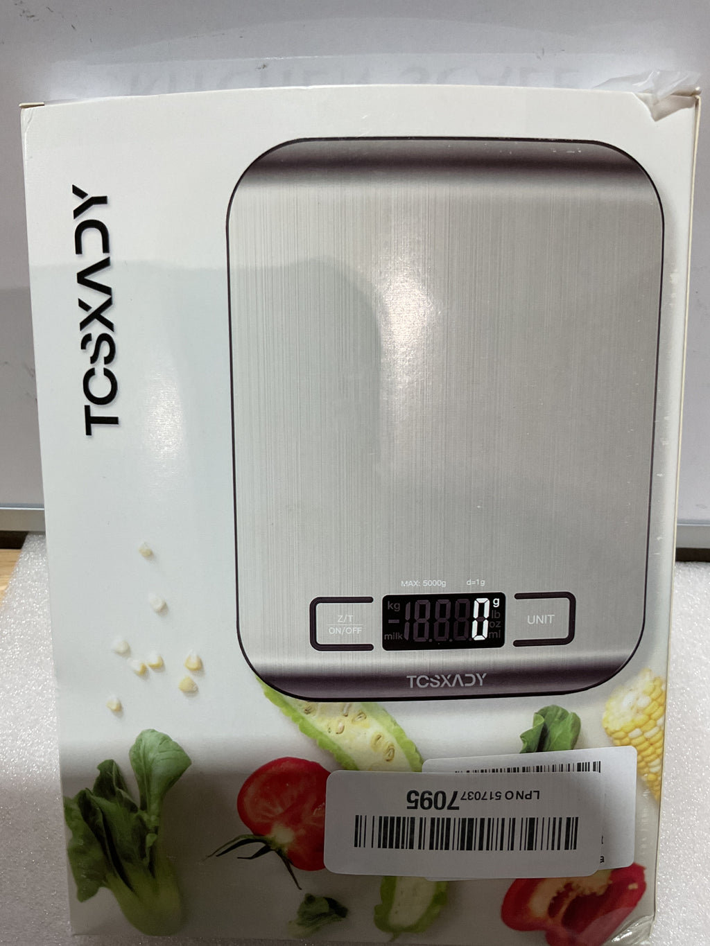 Báscula Digital de Cocina 11lb – Acero Inoxidable con Pantalla LCD y Función Tara