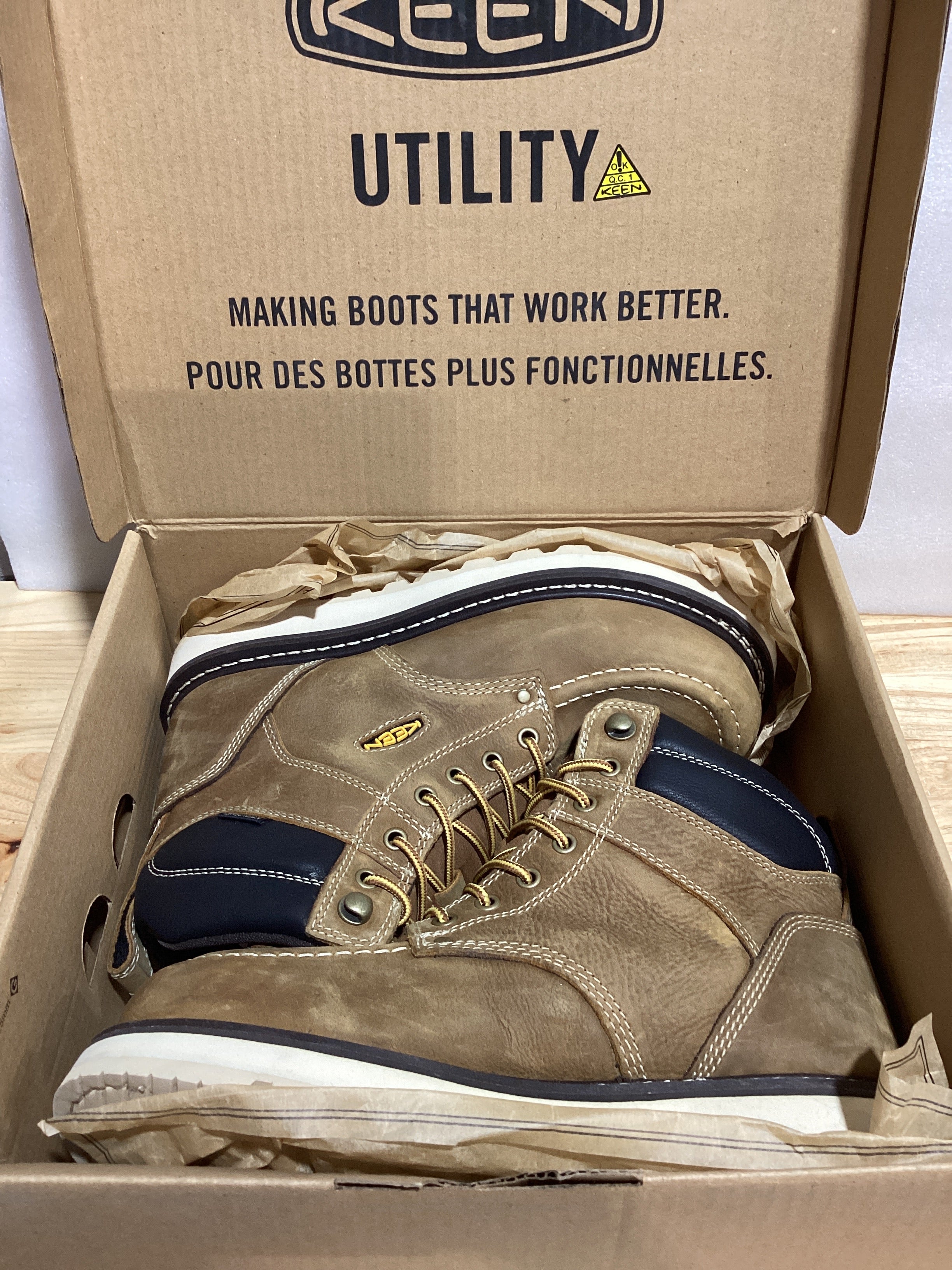 KEEN Utility Cincinnati Botas de Trabajo Impermeables 6" para Hombre — Punta Suave y Suela Wedge