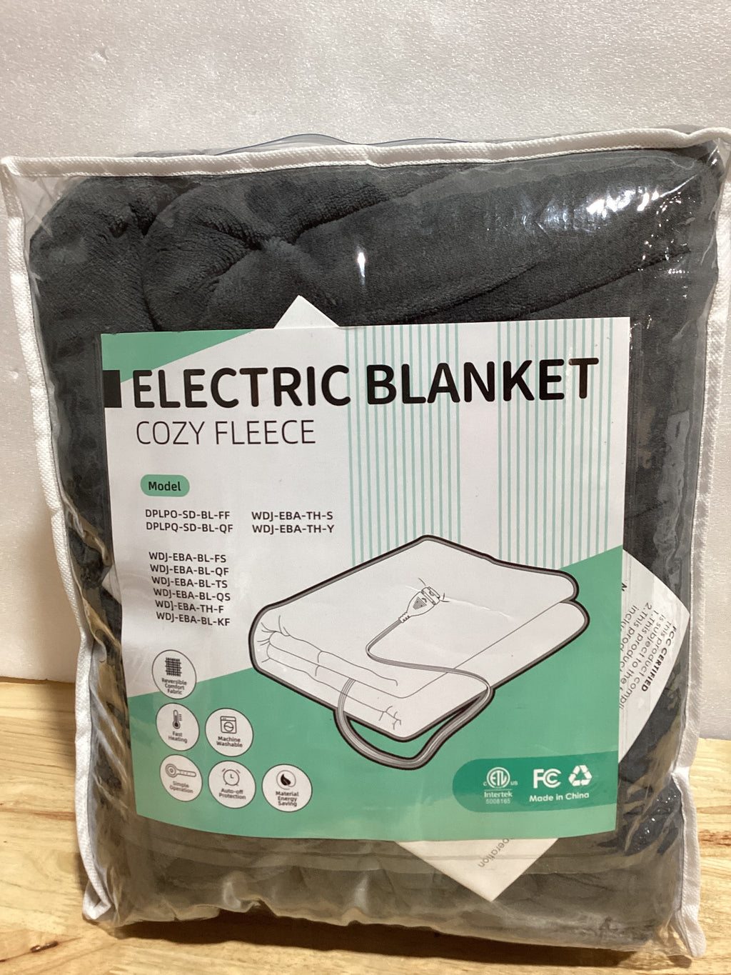 Cobija Eléctrica Full Size 183x213 cm — Felpa Coral Suave, 4 Niveles de Calor, Apagado Automático 10h, Lavable, Gris Oscuro