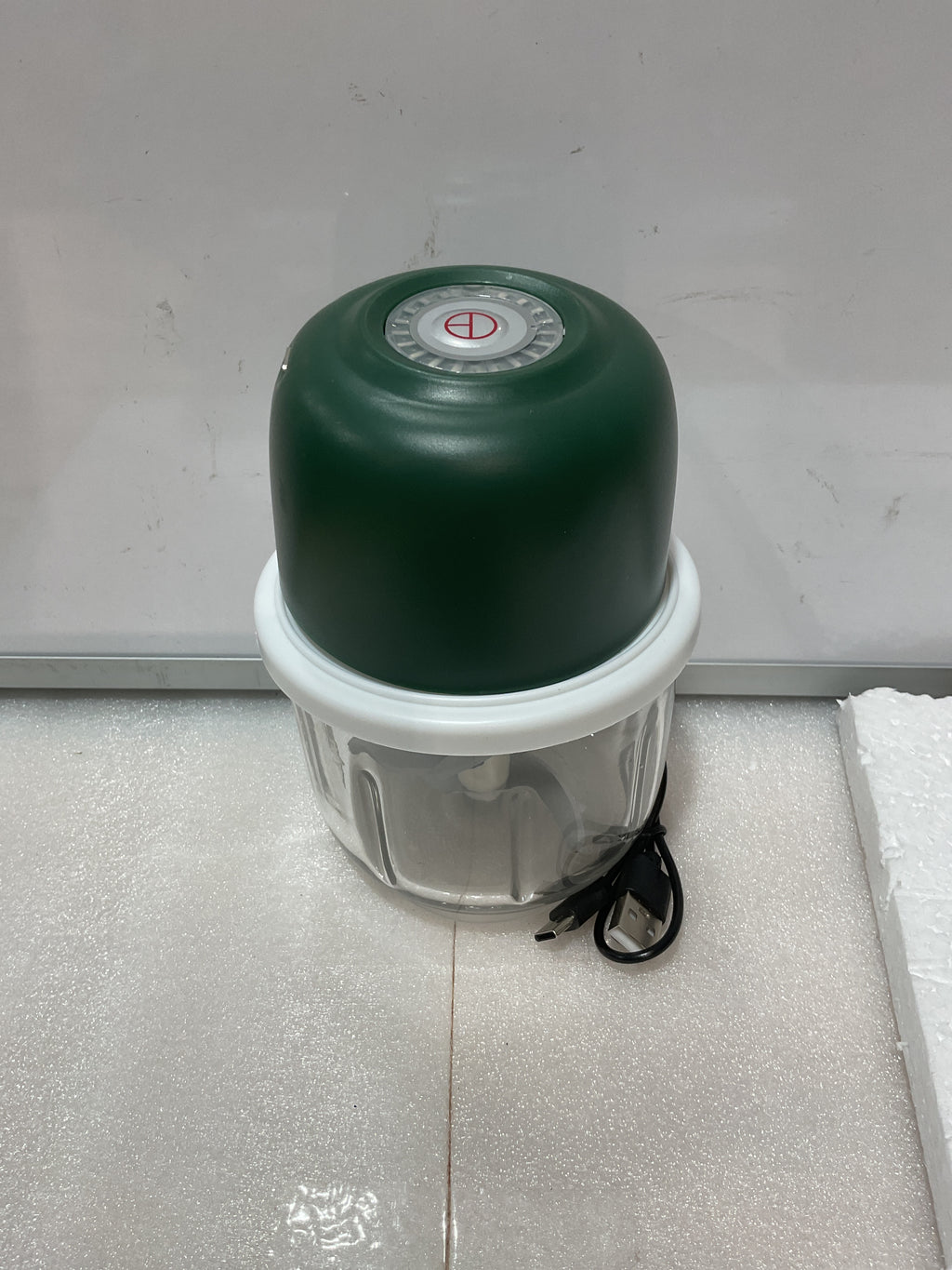 Picador Eléctrico Mini Recargable – Procesador de Alimentos 350ml, 6 Cuchillas, Verde Oscuro