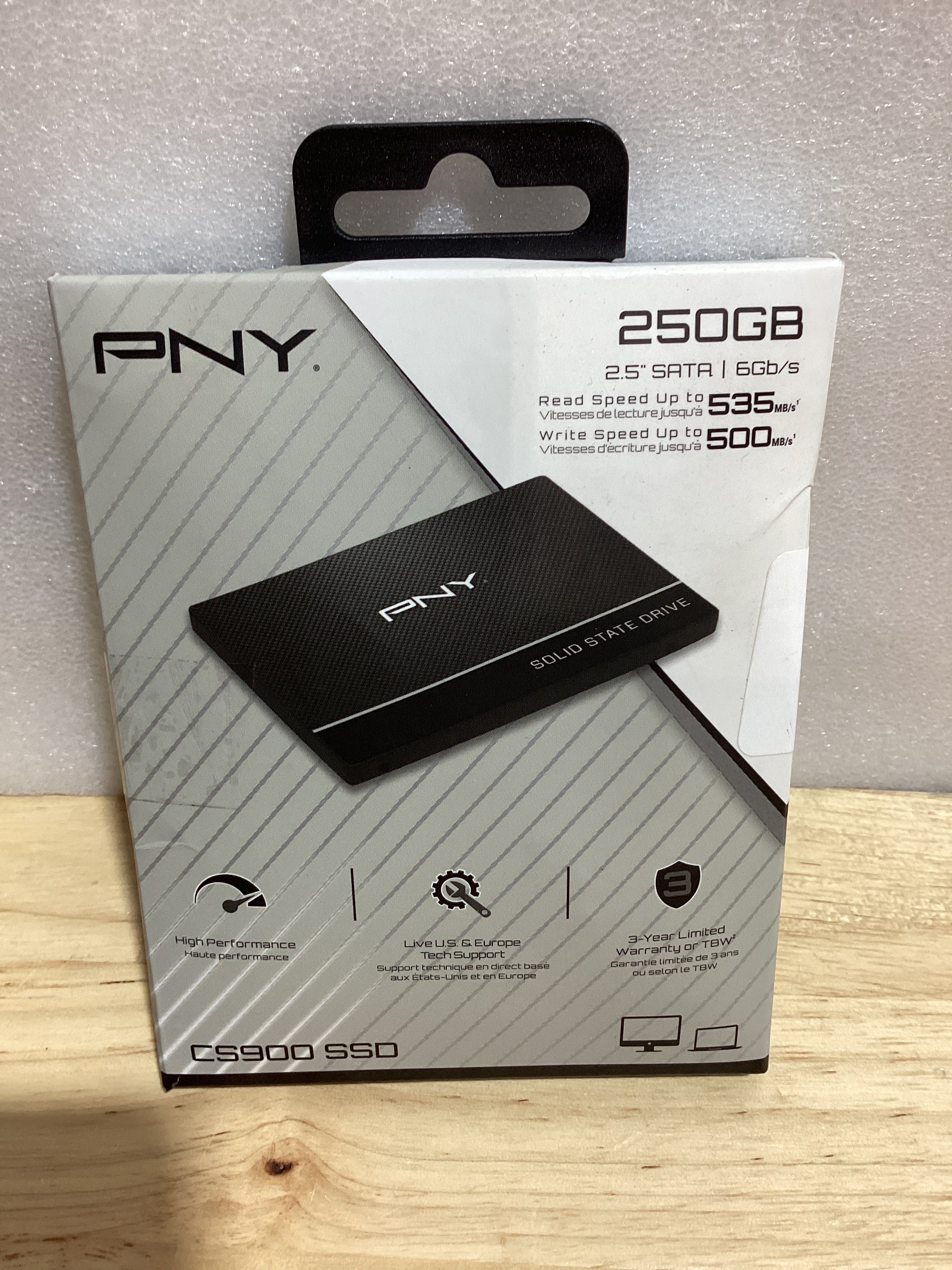 SSD Interno PNY CS900 250GB — 3D NAND, 2.5", SATA III, Alta Velocidad para Laptop y PC