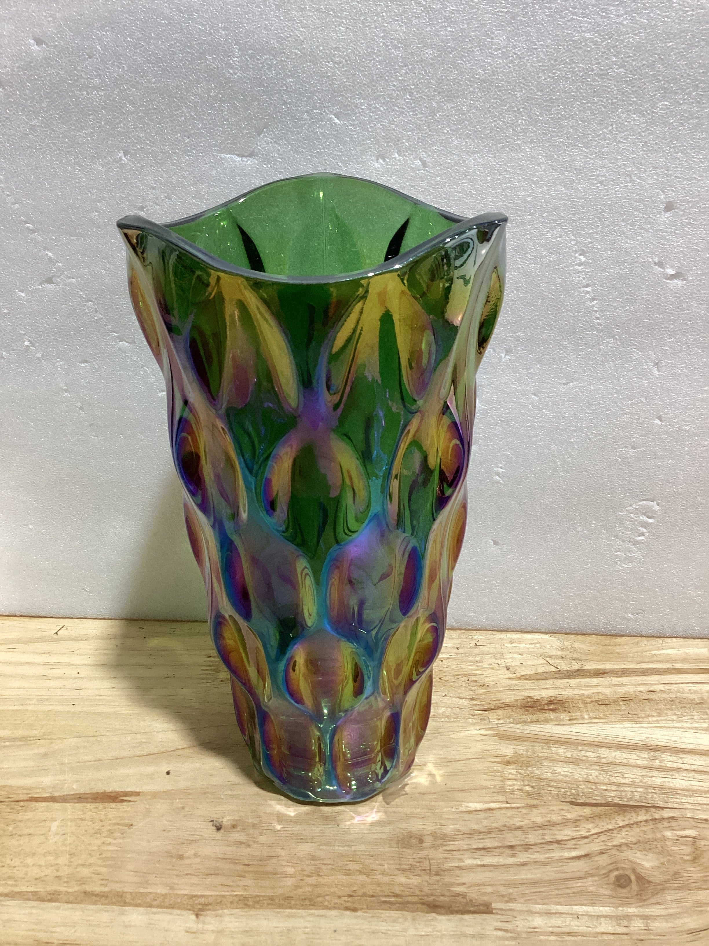 Jarrón moderno de cristal transparente para decoración de centros de mesa altos de flores para el hogar (verde colorido)