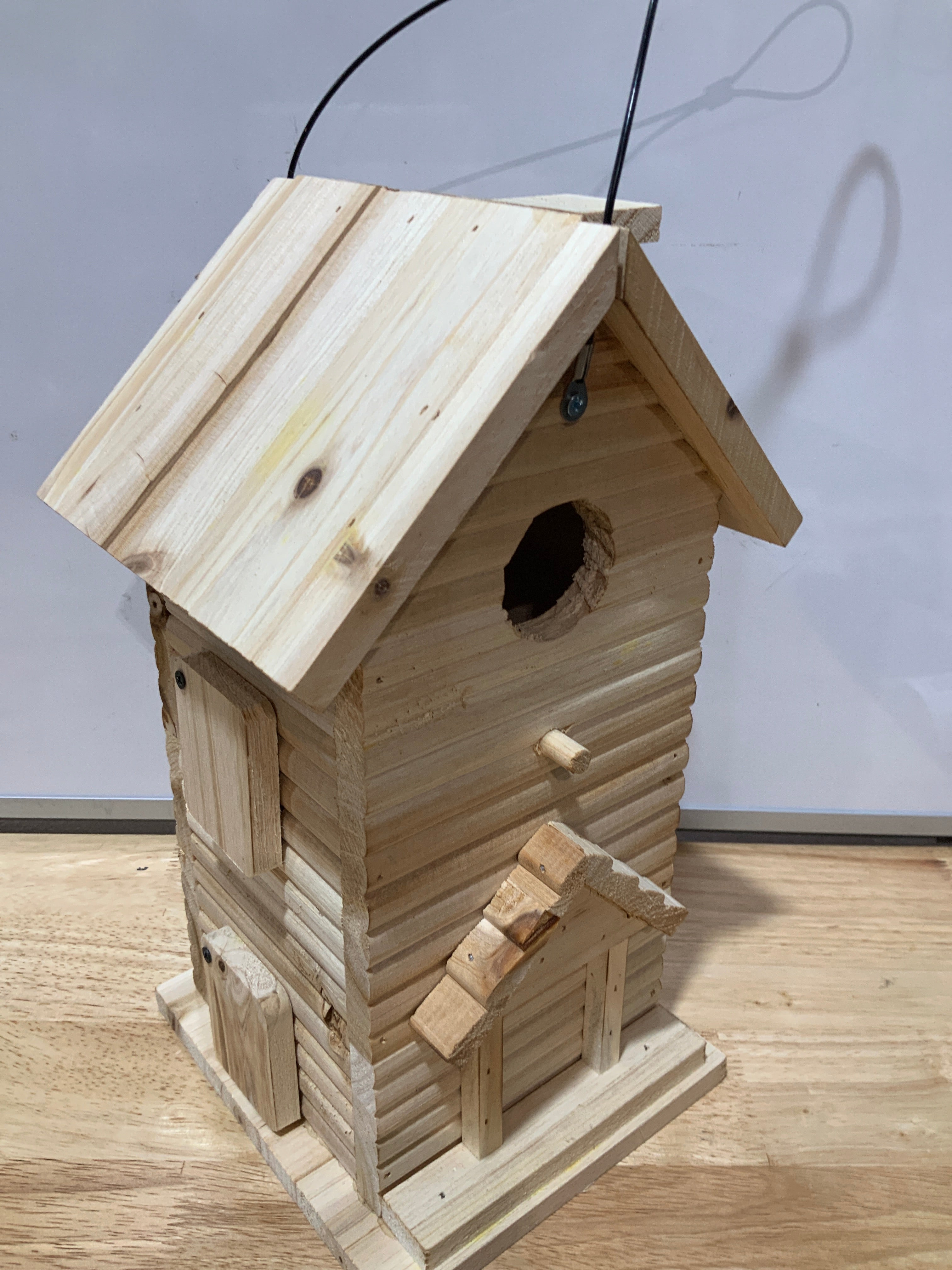 STARSWR Bird House,Outdoor Bird Houses for Outside Clearance,2 Hole Wooden BlueBirdHouse Finch Cardinals Hanging Birdhouse 2 Rooms Nesting Box for Wild Bird Viewing