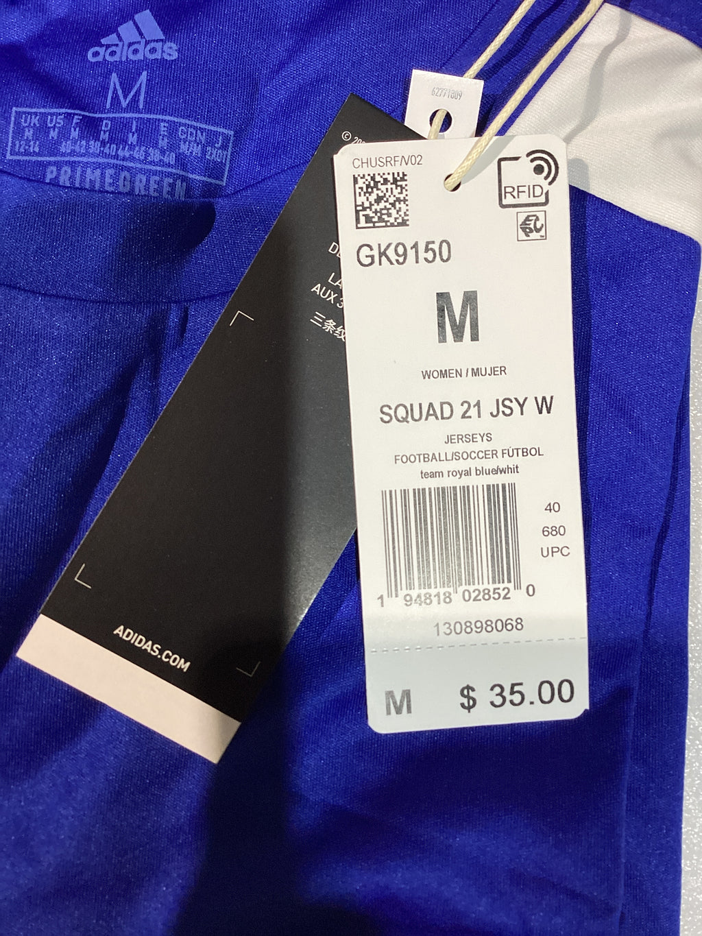 Camiseta de Fútbol Adidas Squadra 21 para Mujer – Talla M, Color Azul