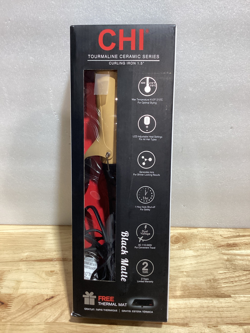 Rizador de Cabello CHI Tourmaline Cerámica – Crea Ondas y Rizos Lujosos, Reduce el Frizz y el Estático, Brillo Excepcional, Sin Crueldad Animal