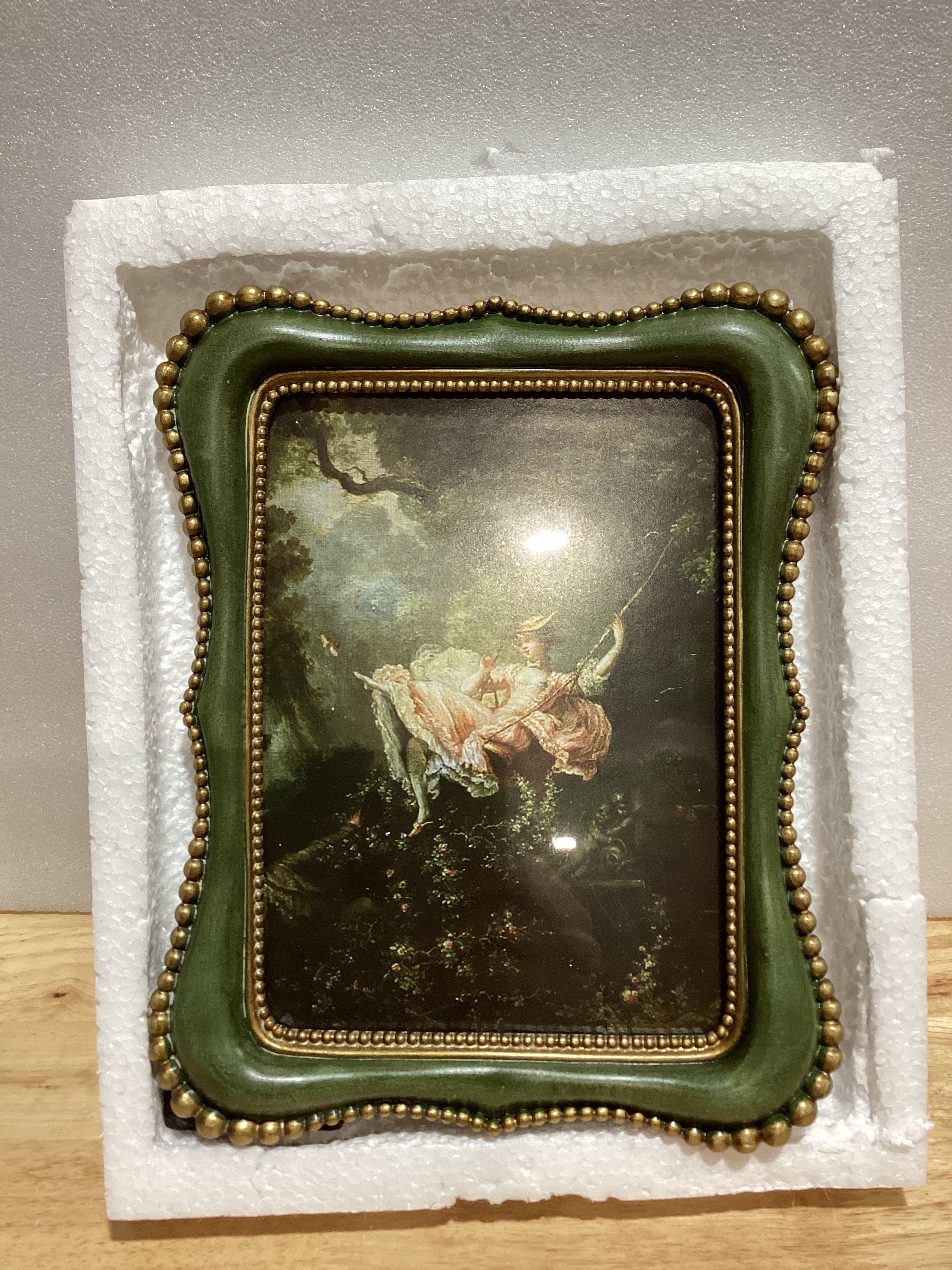 Marco de Foto Vintage YULINK 5x7 – Estilo Retro Antiguo Verde para Pared y Mesa