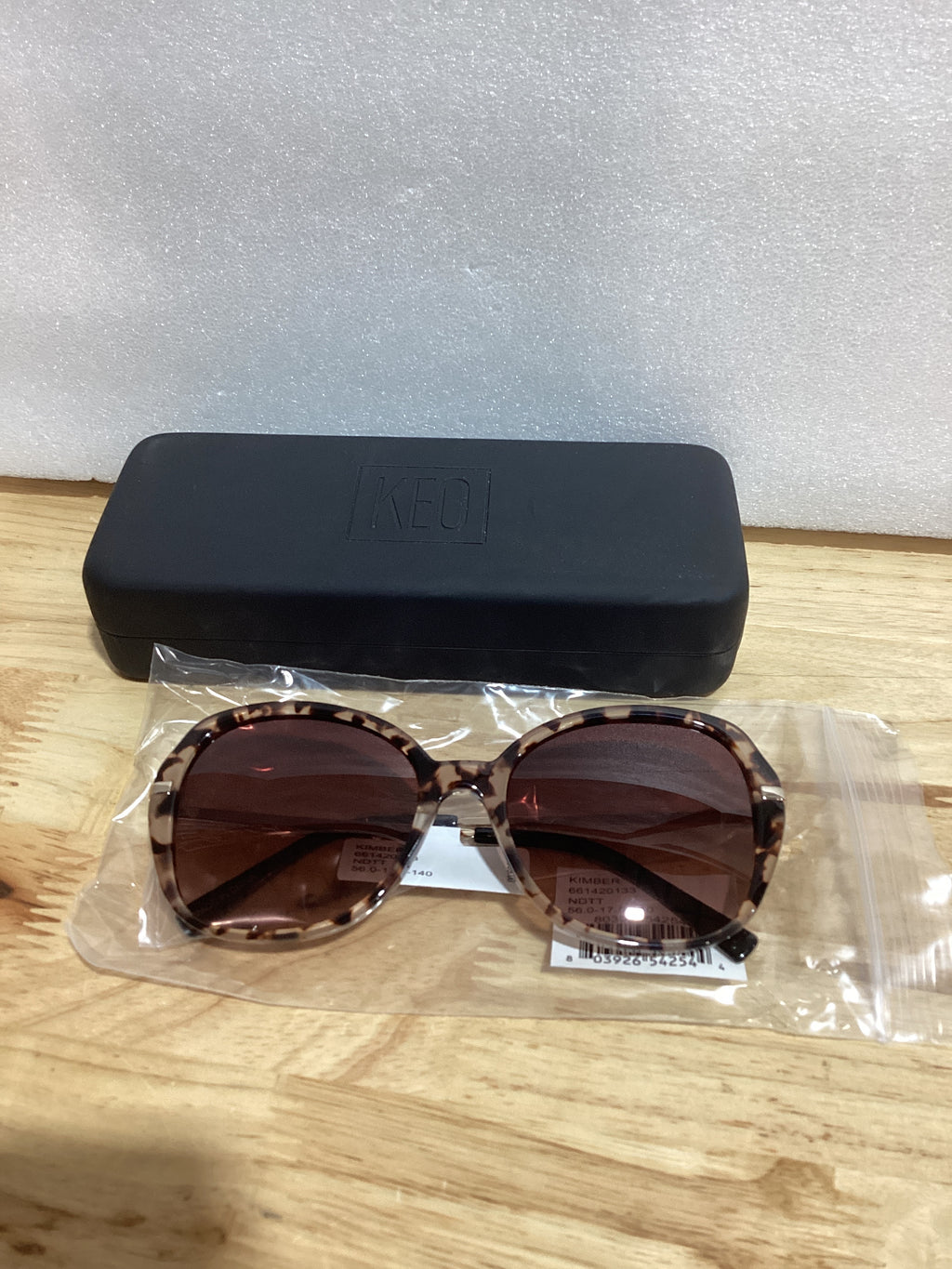 Montura de gafas Keo Kimber NDTT para mujer, color gris carey, plástico, tamaño extragrande 56-17-140