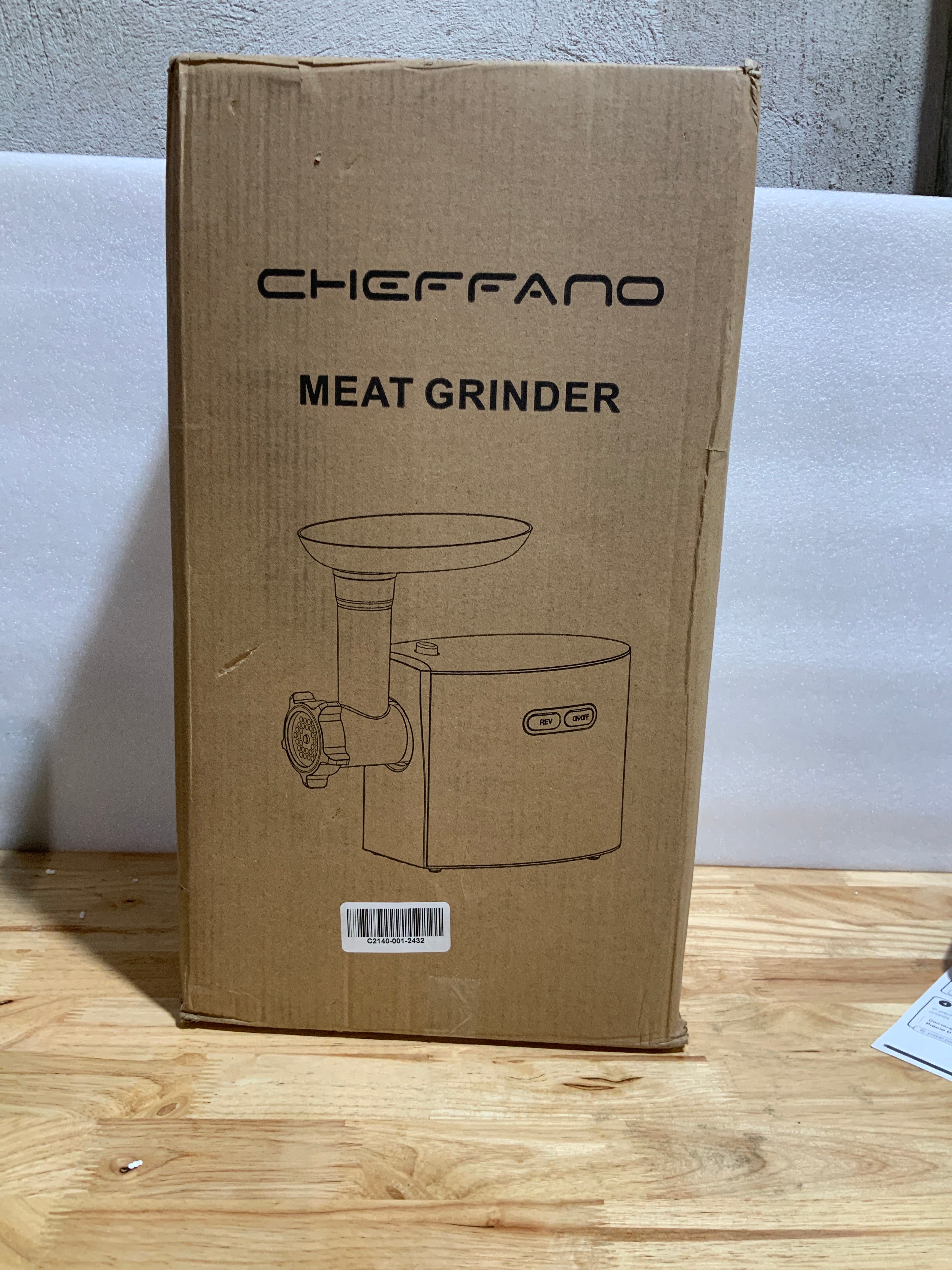 Molino de Carne Eléctrico CHEFFANO 2600W | Acero Inoxidable, Certificado ETL, con 2 Cuchillas, 3 Discos, Embutidor y Kit Kibbe