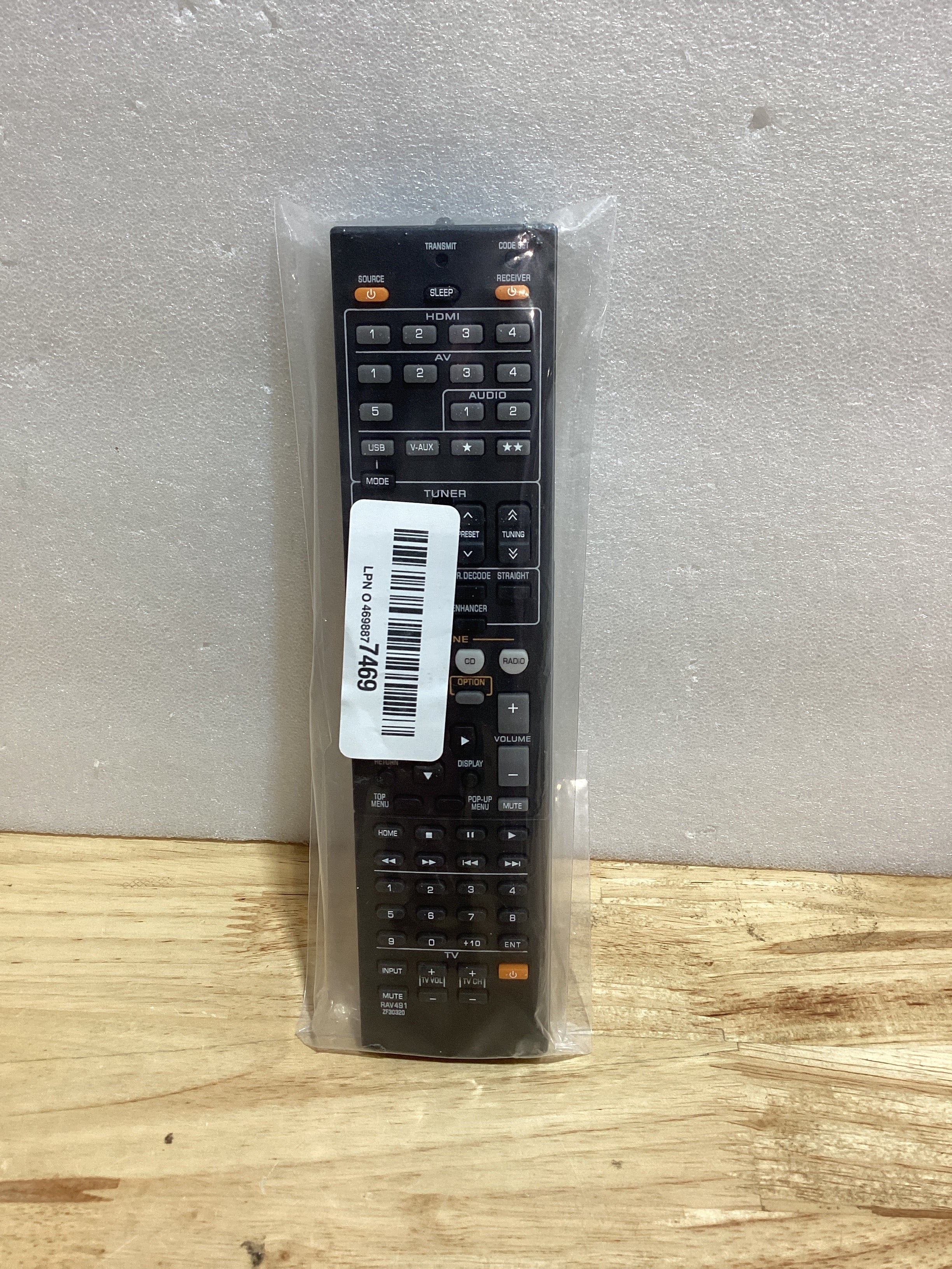 Control Remoto de Repuesto para Receptor AV Yamaha RX-V765, RX-V665, HTR-3067, HTR-5064, YHT-4910U, RX-V377, YHT-595BL