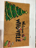 Alfombra Decorativa Welcome to Whoville — Temática El Grinch, Decoración Navideña para el Hogar