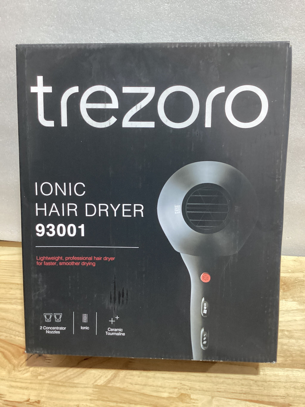 Secador de Cabello Profesional TREZORO 2000W — Iónico, Silencioso, Anti-Frizz para Cabello Rizado — Cable 8.2ft — Negro