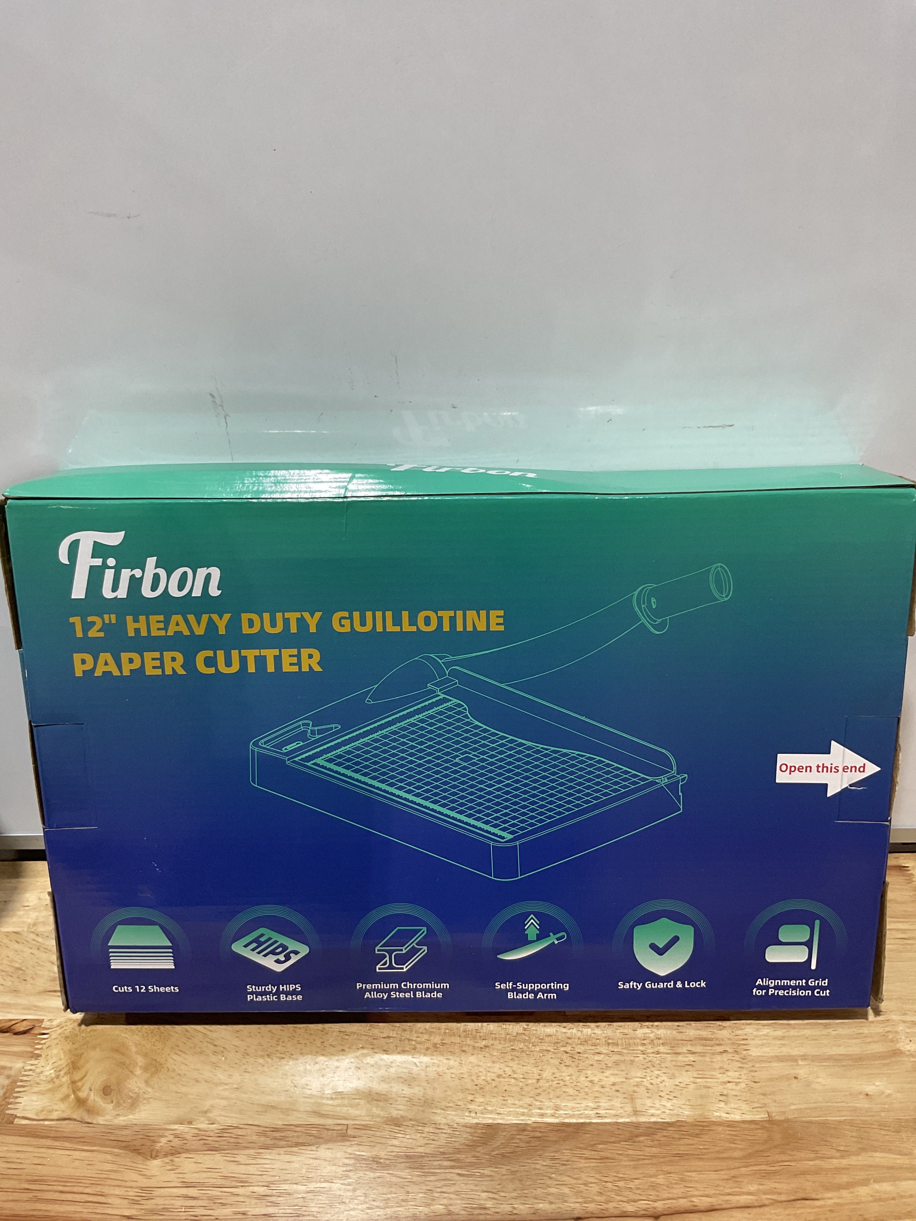 Cortadora de Papel Guillotina Firbon 12" – Capacidad 12 Hojas, Color Rosa (Le falta el puño)