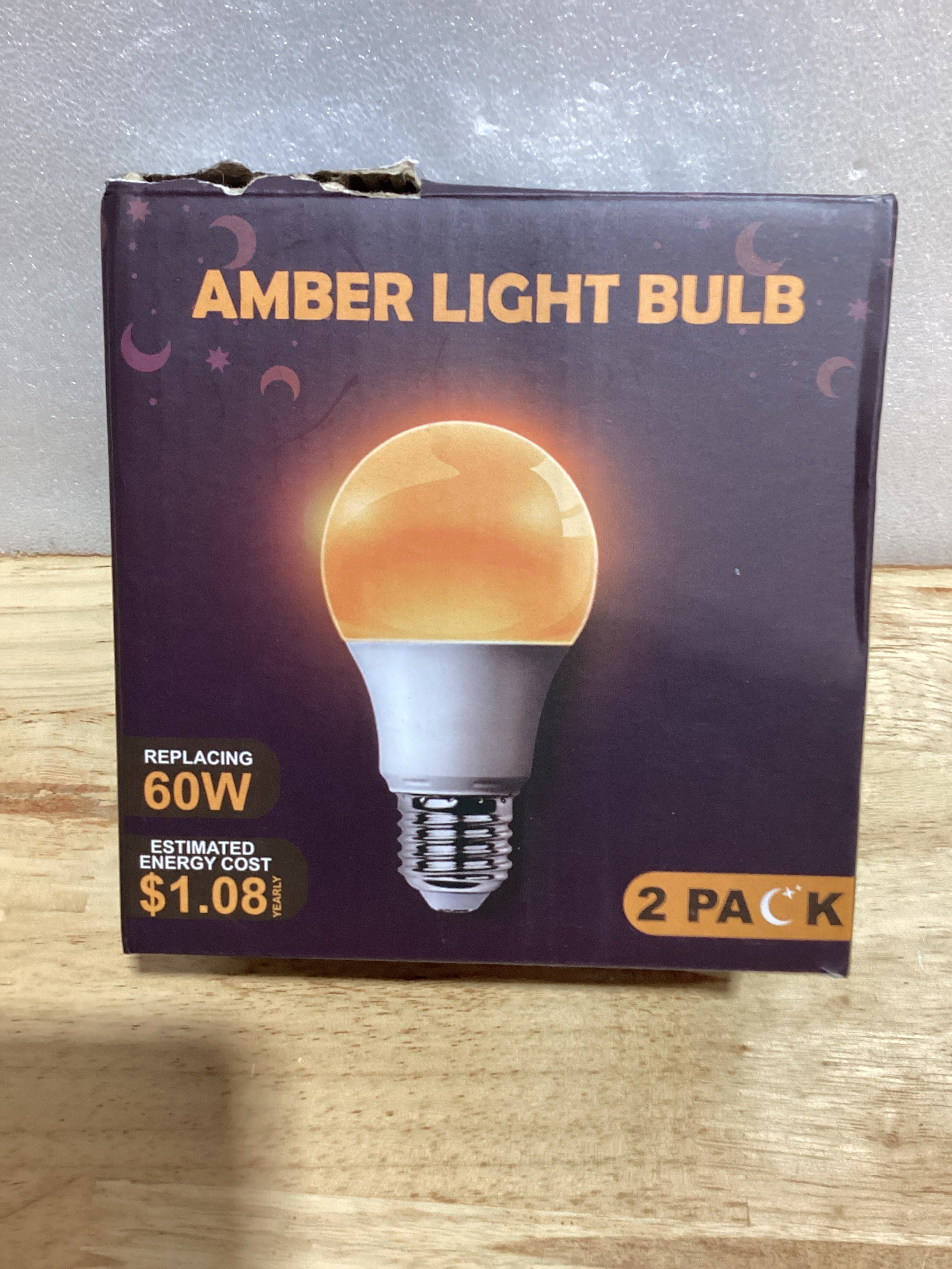 Bombillas ámbar para dormir, bloqueo de luz azul, A19 de 9 W (equivalente a 60 vatios), bombillas tenues para lámpara, bombilla cálida de 1800 K, E26 para un sueño saludable, dormitorio