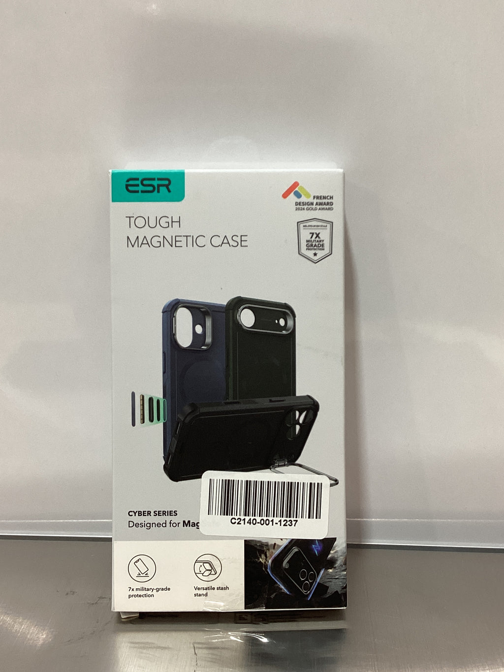 ESR for iPhone 17 Pro Max Phone Case with Stash Stand, 7X Military-Grade Drop Protection with Camera Control, Shock-Absorbing Rugged Cover, Compatible with MagSafe Accessories, Cyber Series, Green